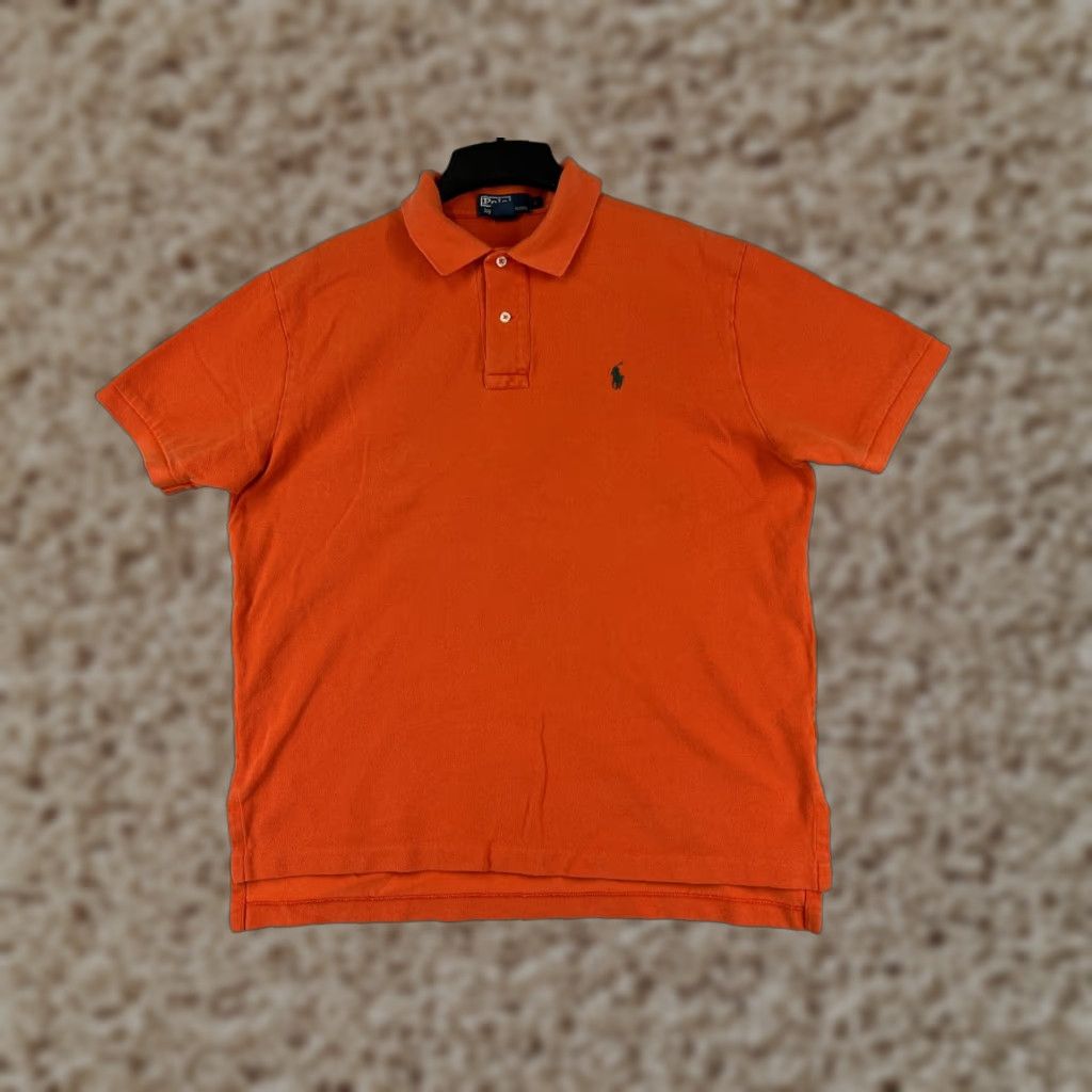 Ralph Lauren VINTAGE Ralph Lauren Polo Shirt Men’s Orange 100% Cotton Knit Polo Golf Classic Logo 40 in Chest Adult Large Size US L / EU 52-54 / 3 - 1 Thumbnail