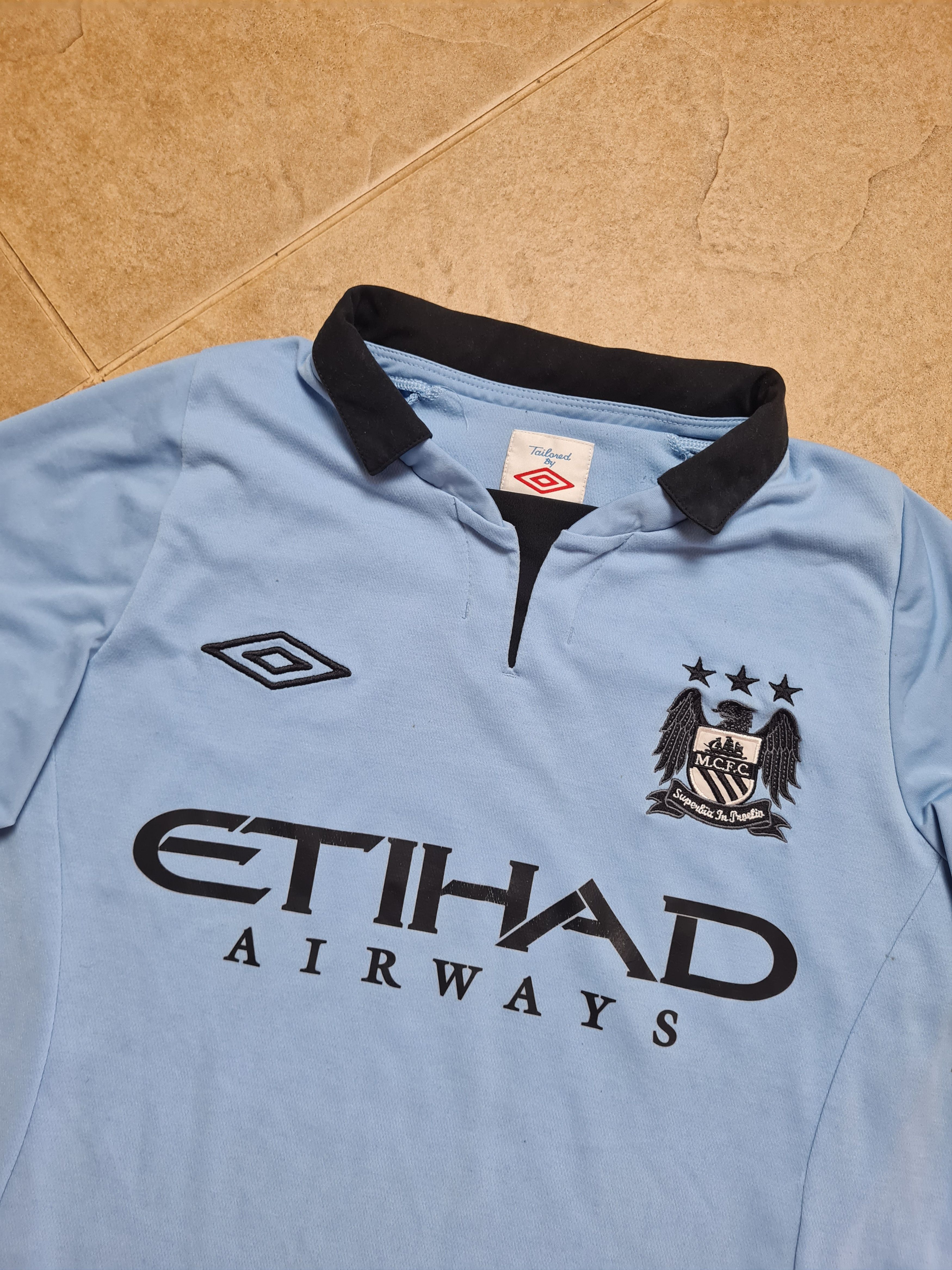 Umbro Manchester City 2012-2013 Home Kit Etihad Umbro Soccer Retro Size US M / EU 48-50 / 2 - 3 Thumbnail