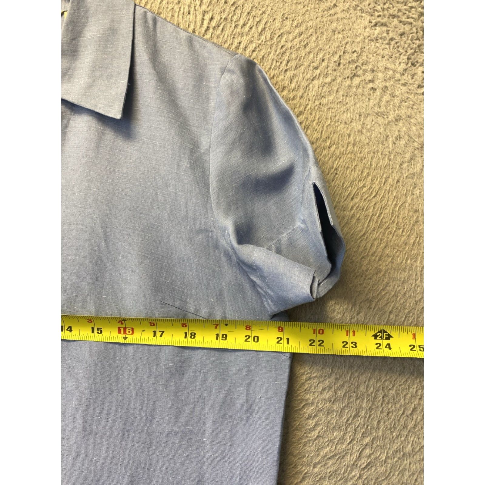 Eddie Bauer Eddie Bauer Women’s Button Shirt L Linen Blend Blue Short Sleeve Casual Business 14828 Size L / US 10 / IT 46 - 3 Thumbnail