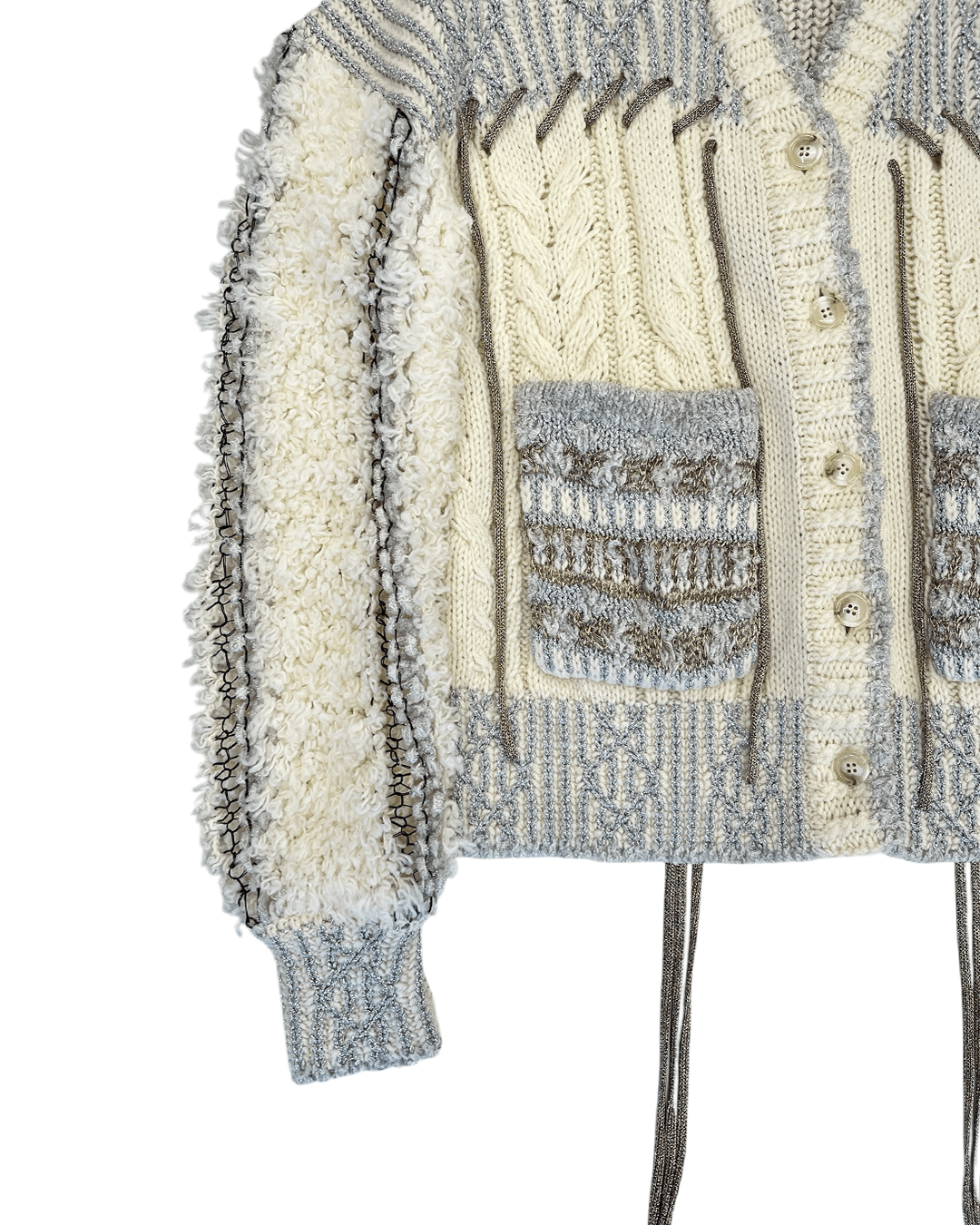 Japanese Brand Rurumu: AW21 String Detail Glitter Thread Cardigan Size ONE SIZE - 8 Thumbnail