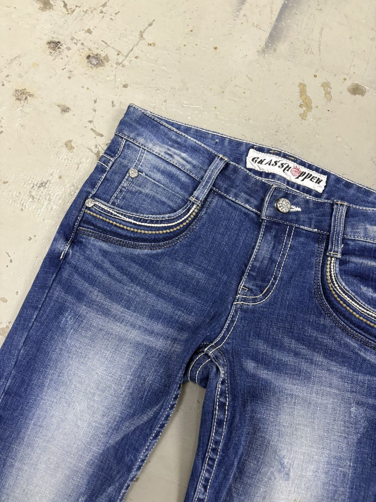 Hysteric Glamour Vintage Flared Jeans Grasshopper Denim Skulls Boot Cut 4🟦 Size US 30 / EU 46 - 6 Thumbnail