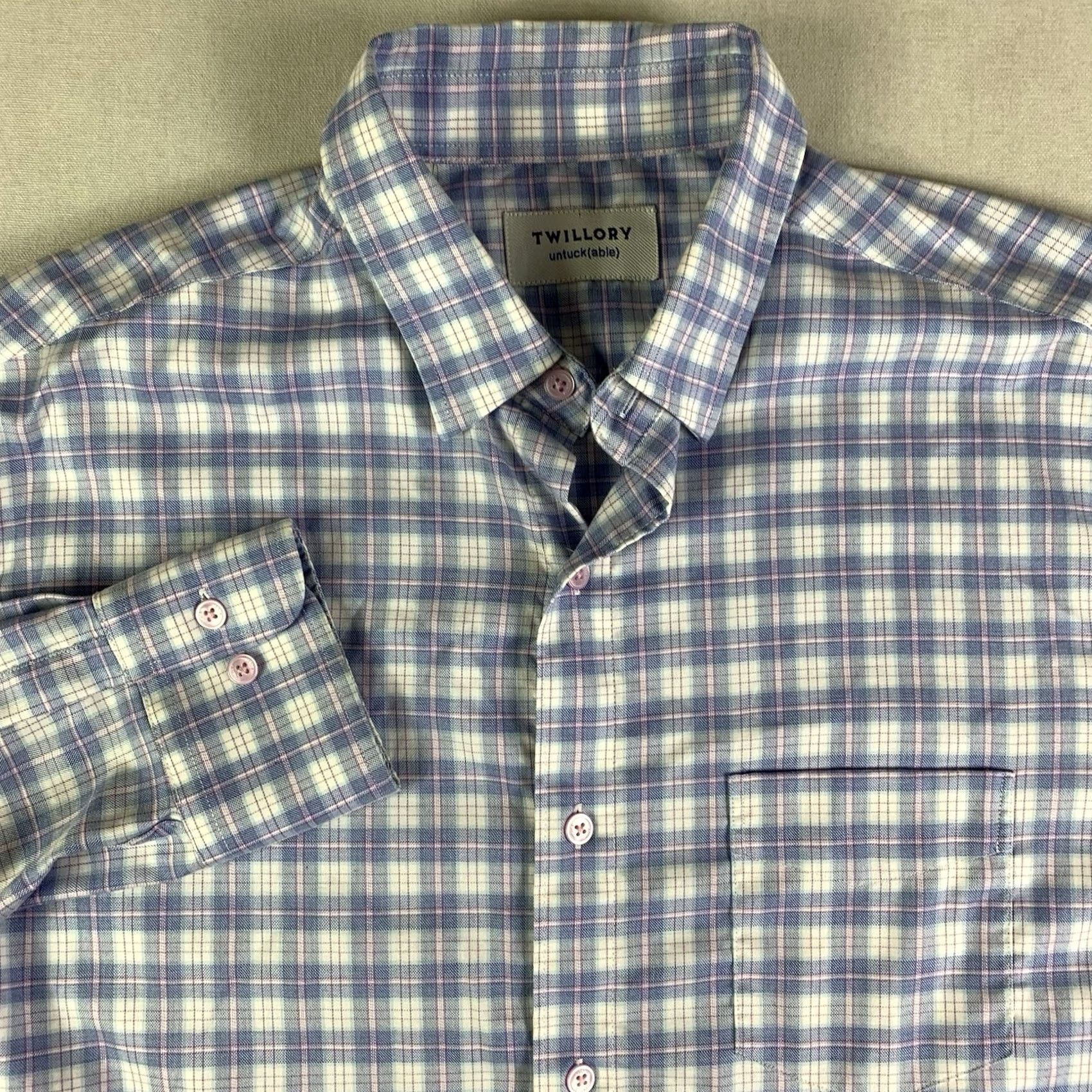 Vintage Twillory Men's Shirt Large Blue Plaid Gingham Button Down Easter Size US L / EU 52-54 / 3 - 2 Thumbnail