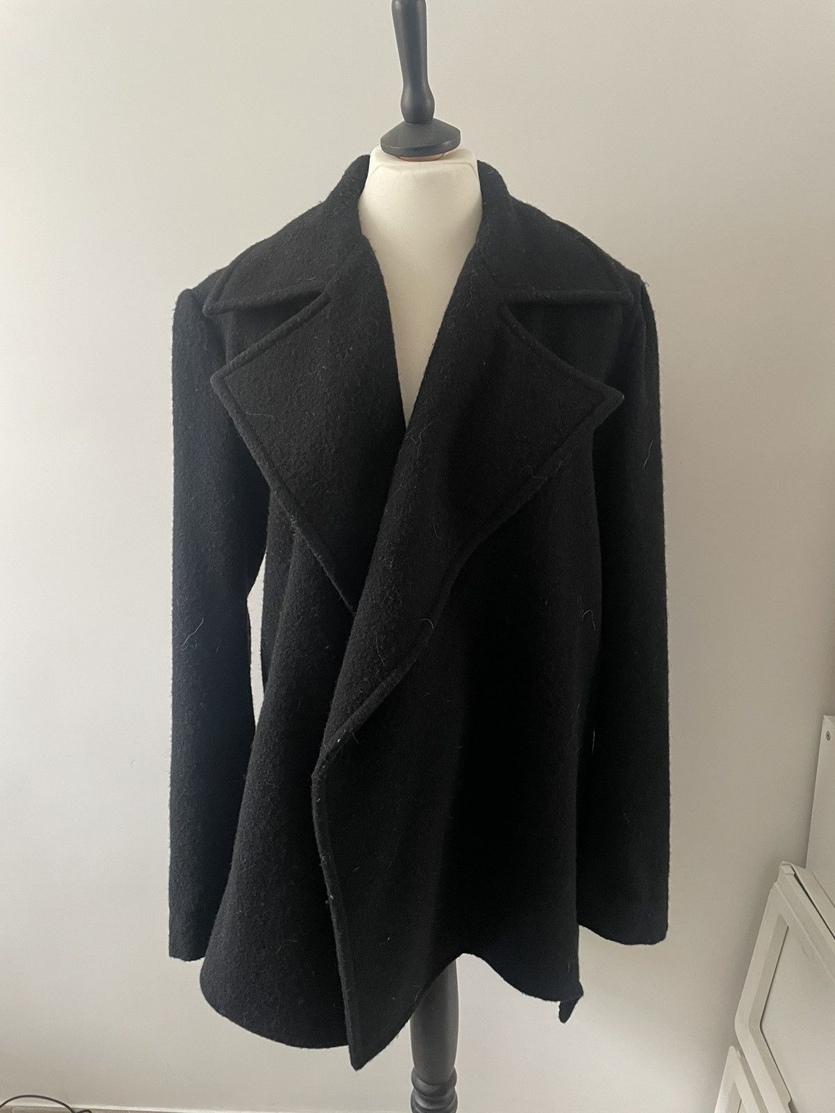image of Yohji Yamamoto Aw04 Gabardine Coat in Black, Women's (Size Medium)