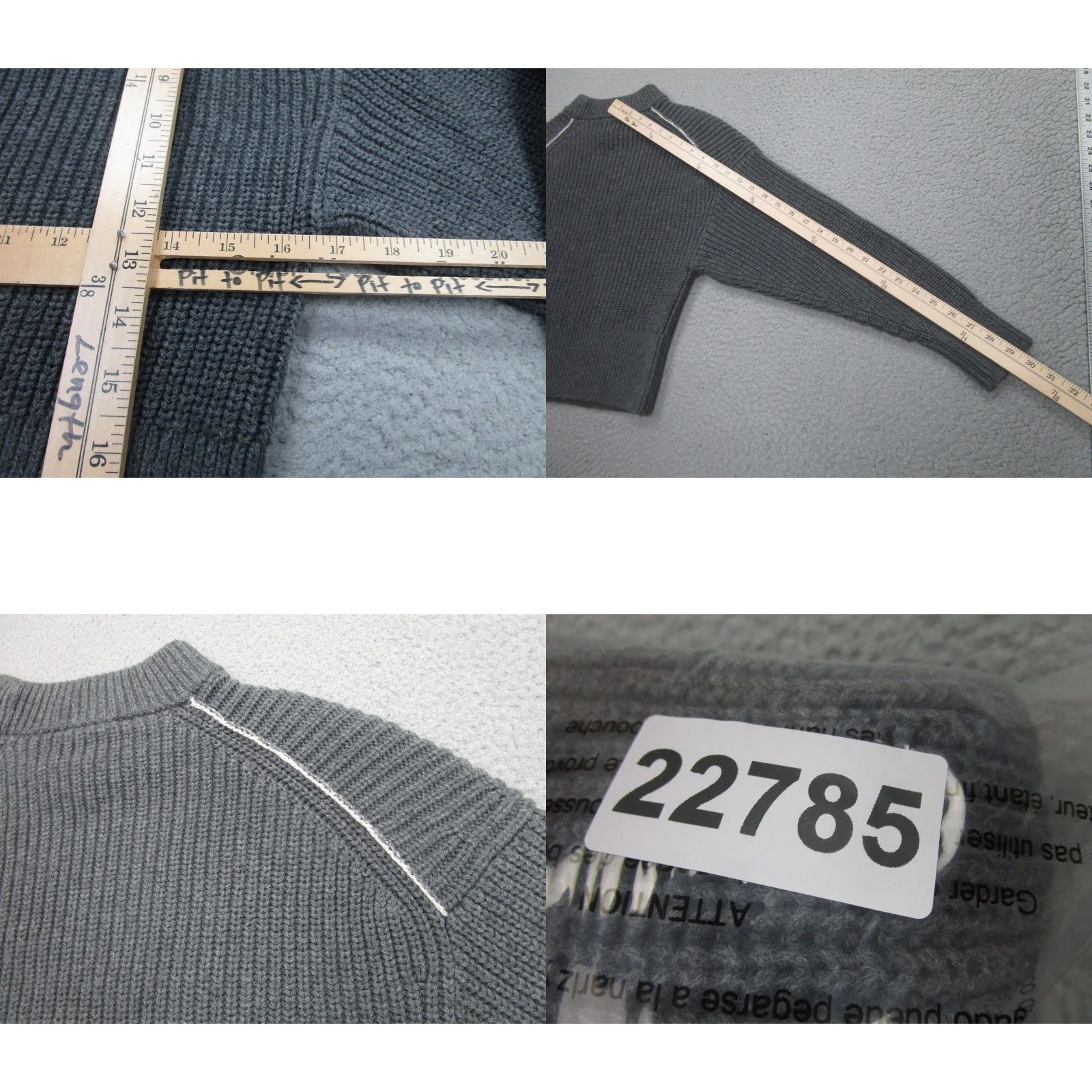 Everlane Everlane Sweater Womens Small Gray Mock Neck Raglan Cropped Pullover Size S / US 4 / IT 40 - 8 Thumbnail