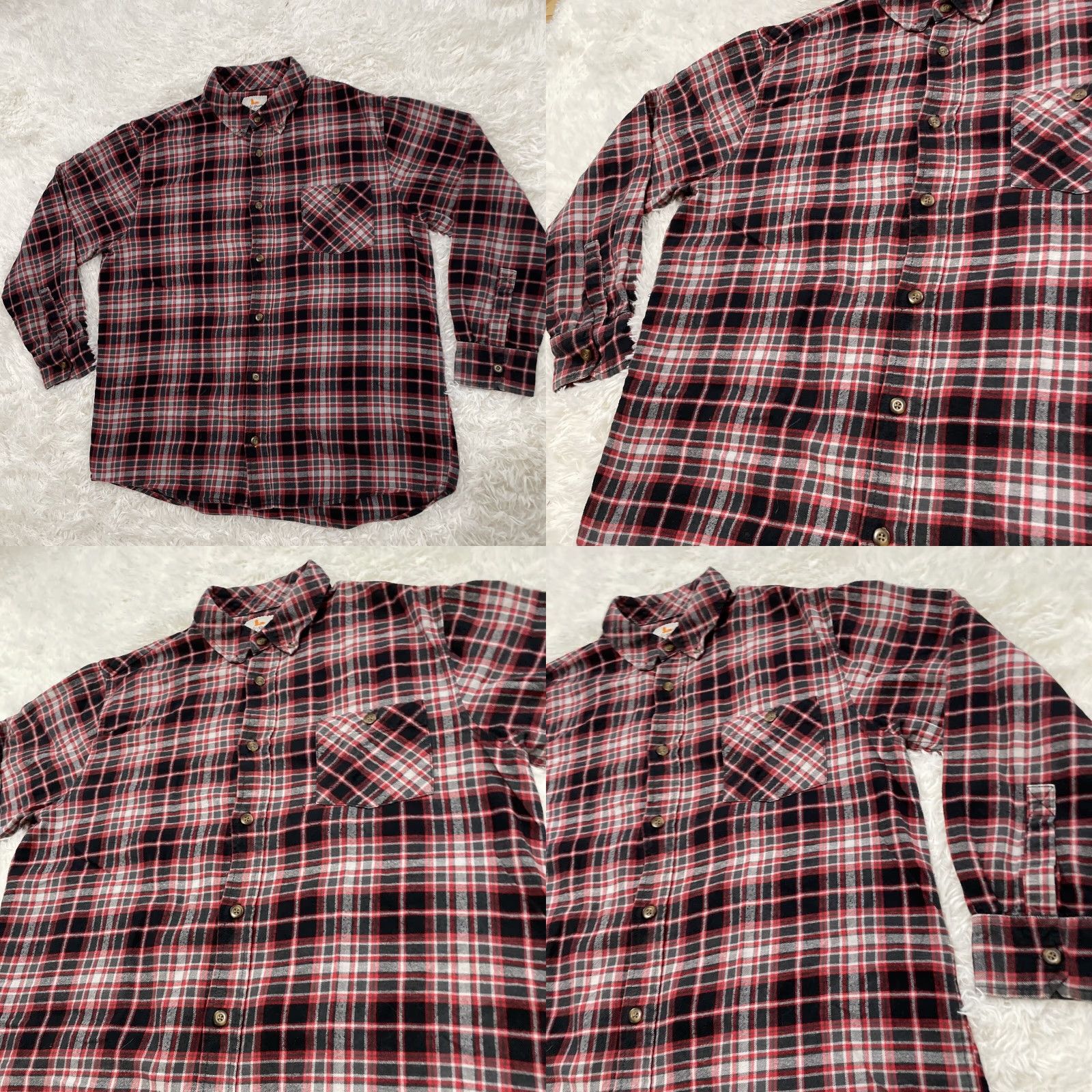 Sears VINTAGE Field & Stream Shirt Mens XL Red Gray Black Buffalo Plaid Flannel Button-Up Casual Workwear Outdoor 90s style Size US XL / EU 56 / 4 - 9 Thumbnail