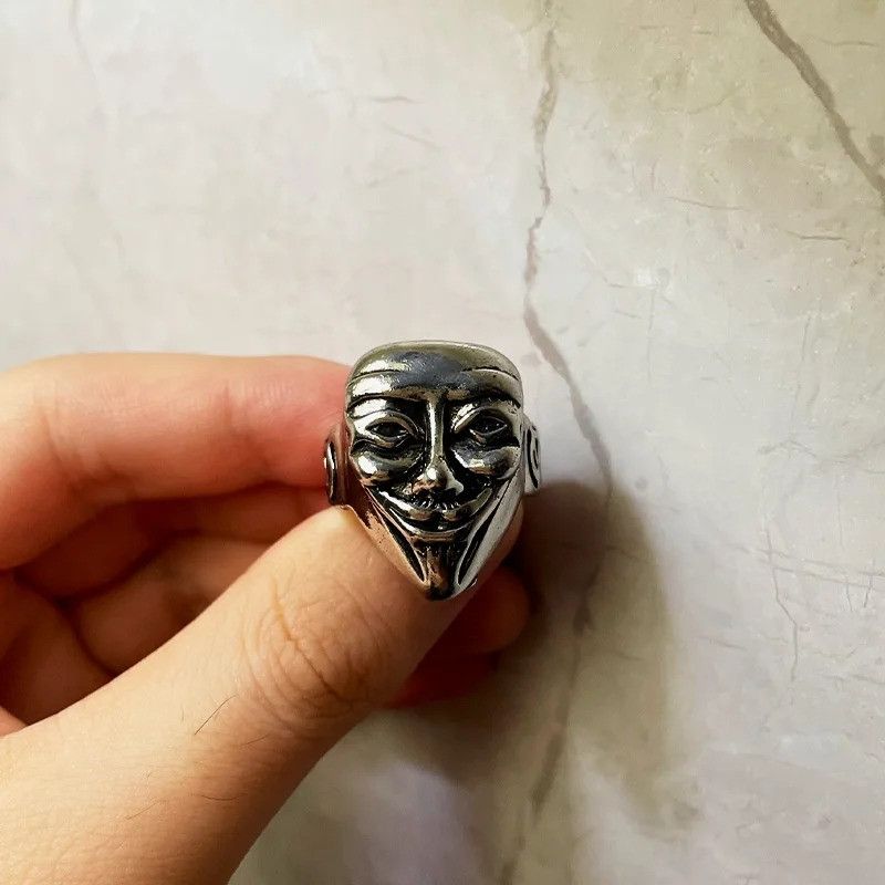 Japanese Brand Retro Anonymous Mask Ring Size ONE SIZE - 1 Thumbnail