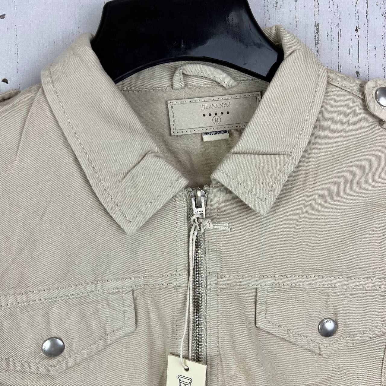 BLANKNYC BlankNYC Medium Full Zip Twill Utility Jacket New Women Size M / US 6-8 / IT 42-44 - 4 Thumbnail