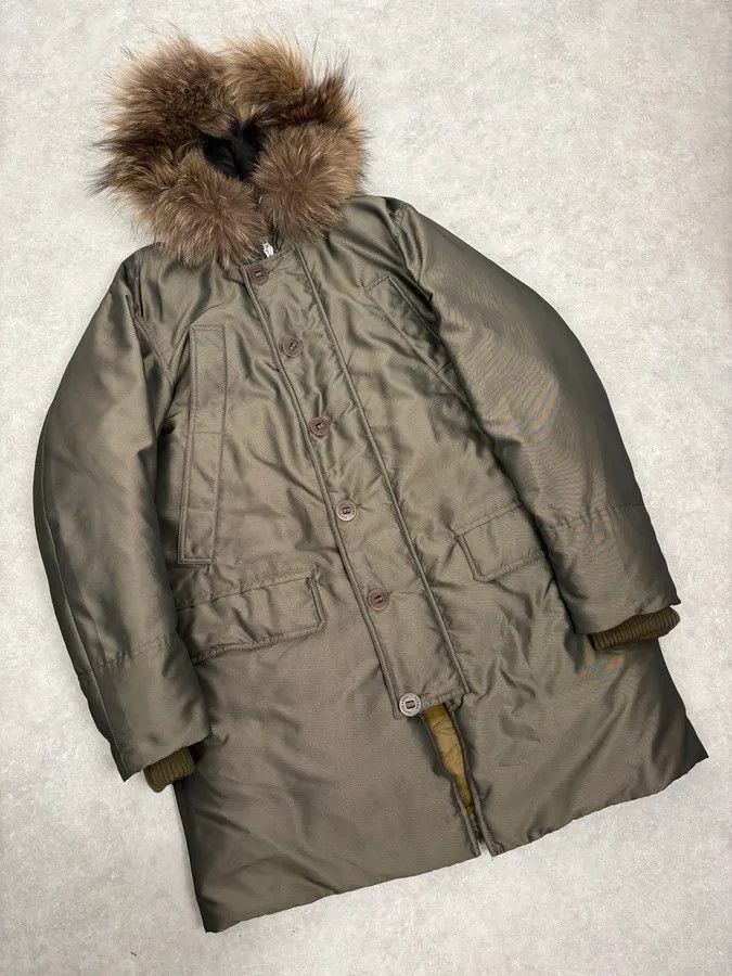 Gianfranco Ferre AW2004 Gianfranco Ferré Aviator Green Long fur Hooded Coat Size US L / EU 52-54 / 3 - 4 Thumbnail