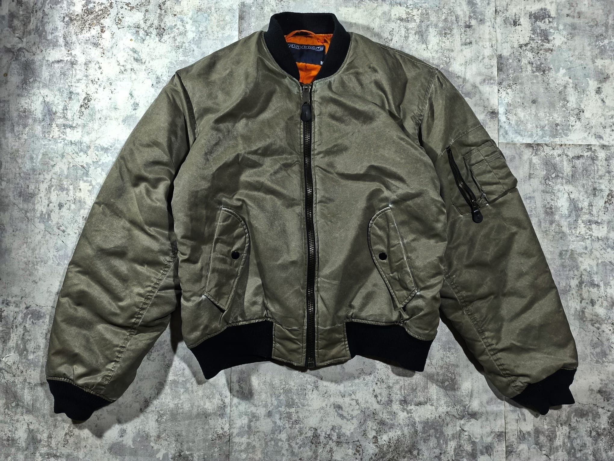 Vintage Industrial Textured Fishbone 00s Bomber Jacket Demna Gvsalia Size US L / EU 52-54 / 3 - 2 Thumbnail