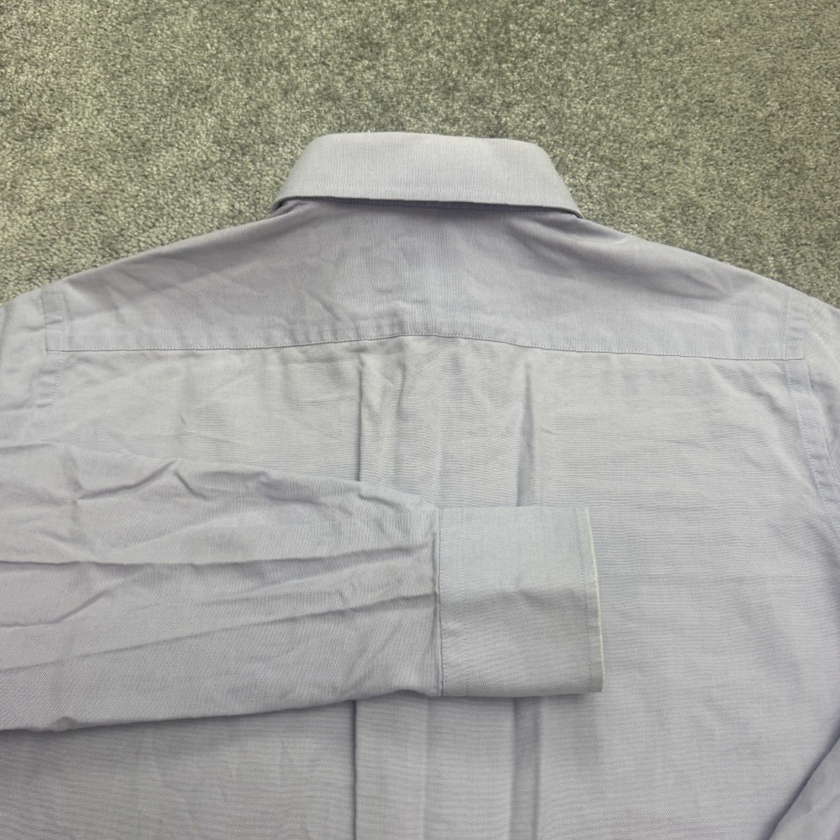 Vintage Strong Dress Shirt Mens Large 16.5 Purple Cotton Long Sleeve Classic Business Work Size 42R - 4 Thumbnail