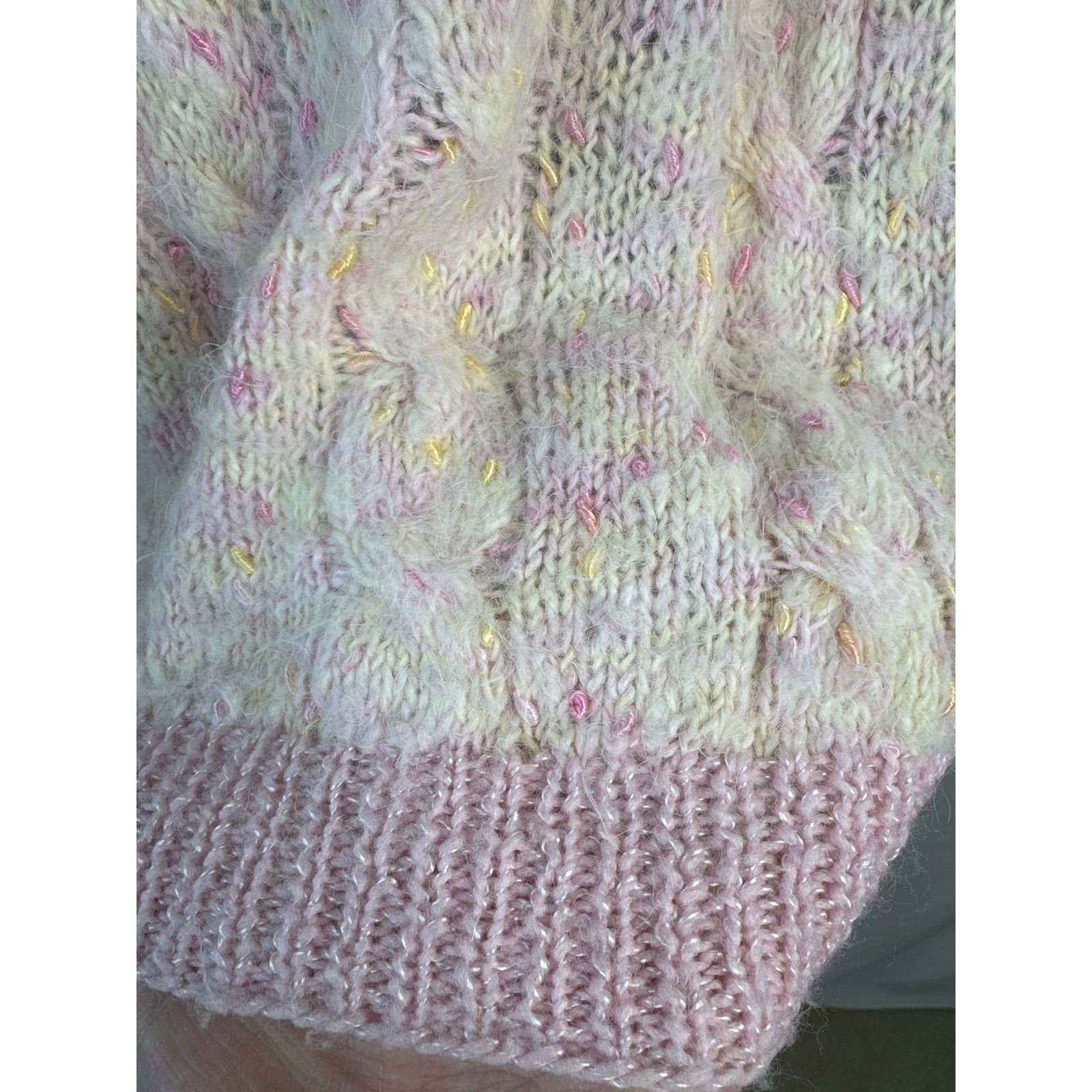 Vintage American vtg hand knit Mohair cardigan pink size medium Size M / US 6-8 / IT 42-44 - 10 Thumbnail