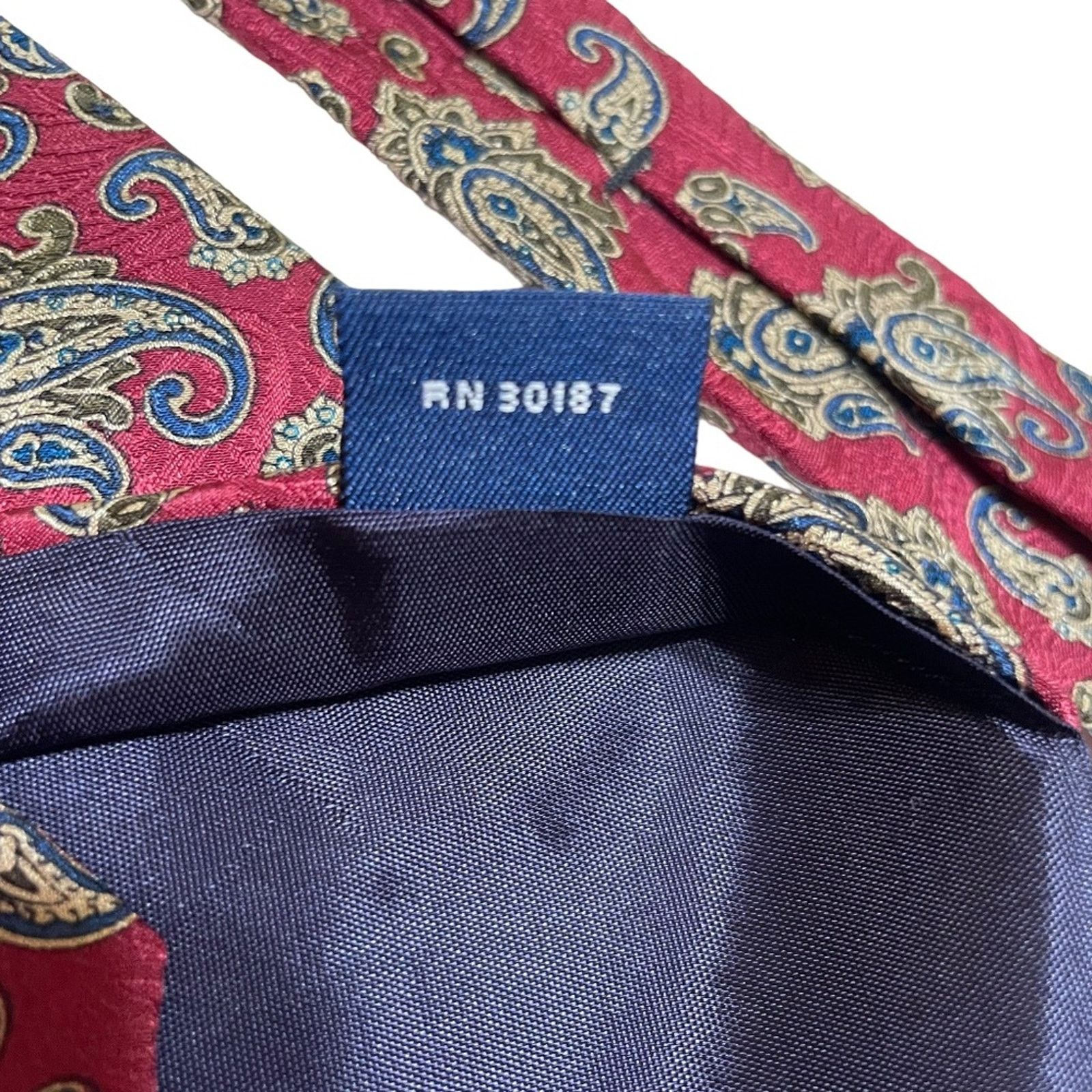 Liberty × Vintage Vintage Liberty of London Red Paisley Woven Silk Necktie Tie Size ONE SIZE - 6 Thumbnail