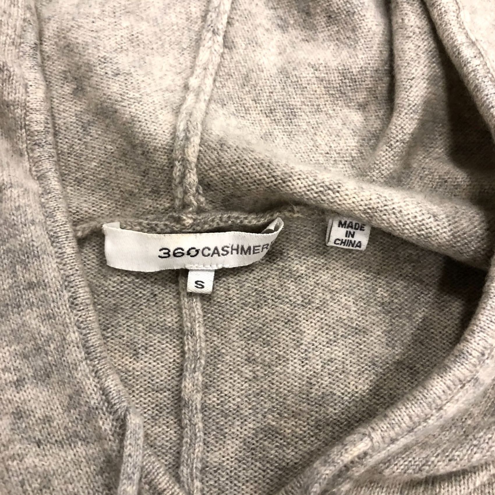 Vintage 360 CASHMERE Hoodie Cape Sweater Full Zip Jacket Women's SMALL Beige 100% Cashmere Caped Loose Fit Vintage? Size S / US 4 / IT 40 - 4 Thumbnail