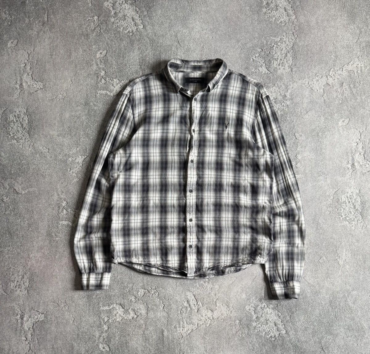 Allsaints × Flannel Allsaints L Riverton LS shirt button up Chekered flannel Y2K Size US L / EU 52-54 / 3 - 4 Thumbnail