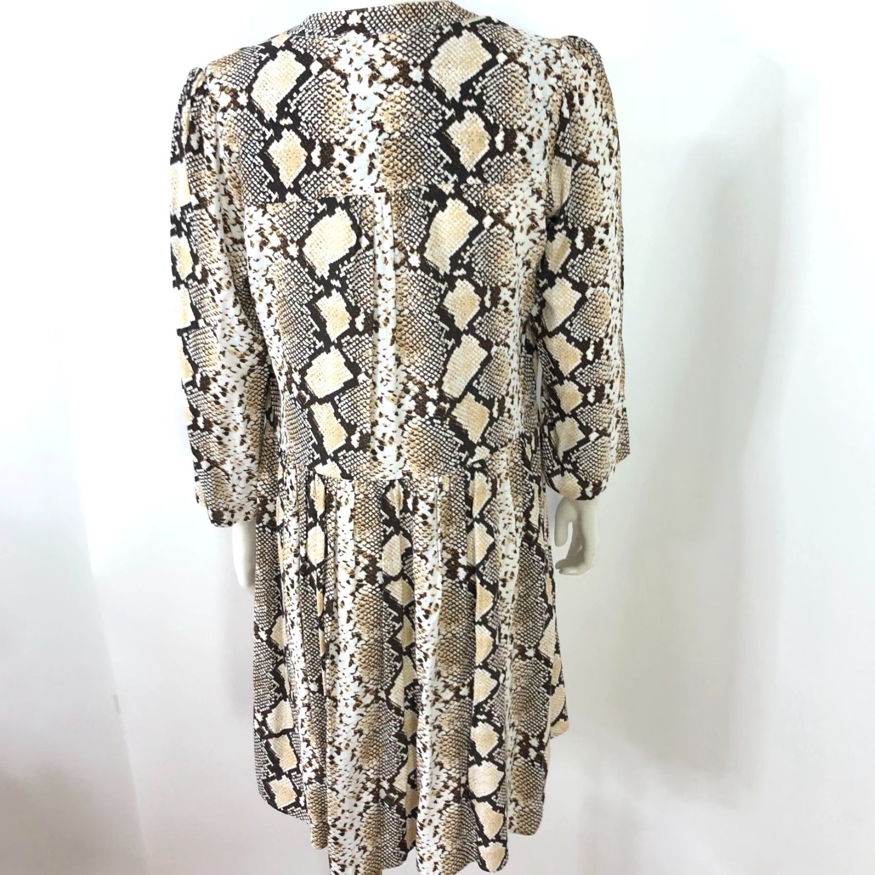 Anthropologie Maeve Anthropologie A-Line Dress Knee Length Animal All Over Print Brown MINT Size M / US 6-8 / IT 42-44 - 4 Thumbnail