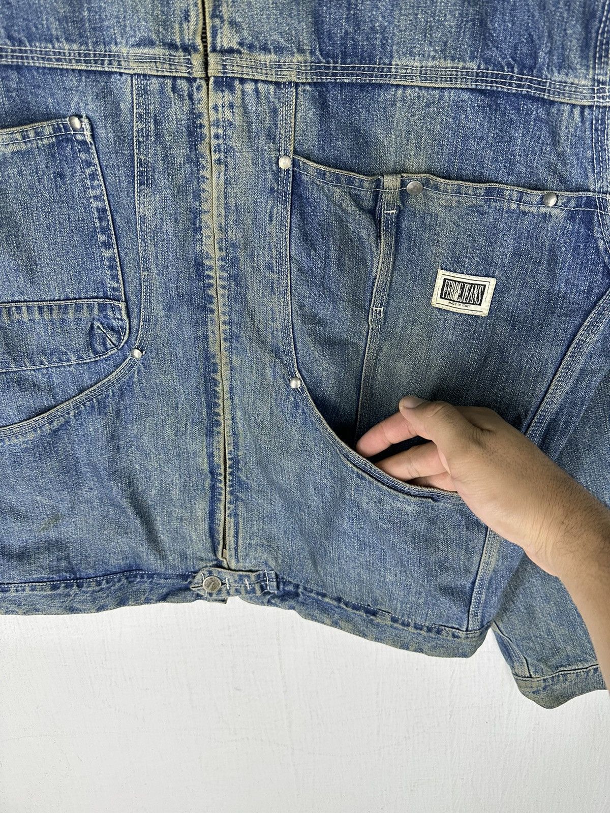 Ferre × If Six Was Nine × Vintage Vintage Ferre Jeans Sun Faded Worker Jacket Size US L / EU 52-54 / 3 - 5 Thumbnail
