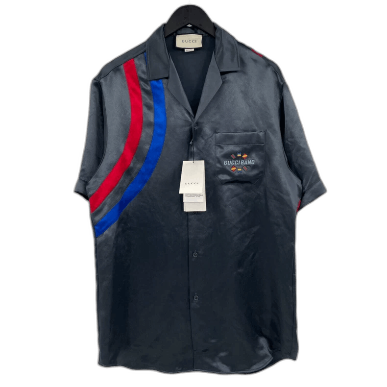 Gucci Gucci Silk Short Sleeve Flag Shirt Size US M / EU 48-50 / 2 - 1 Thumbnail