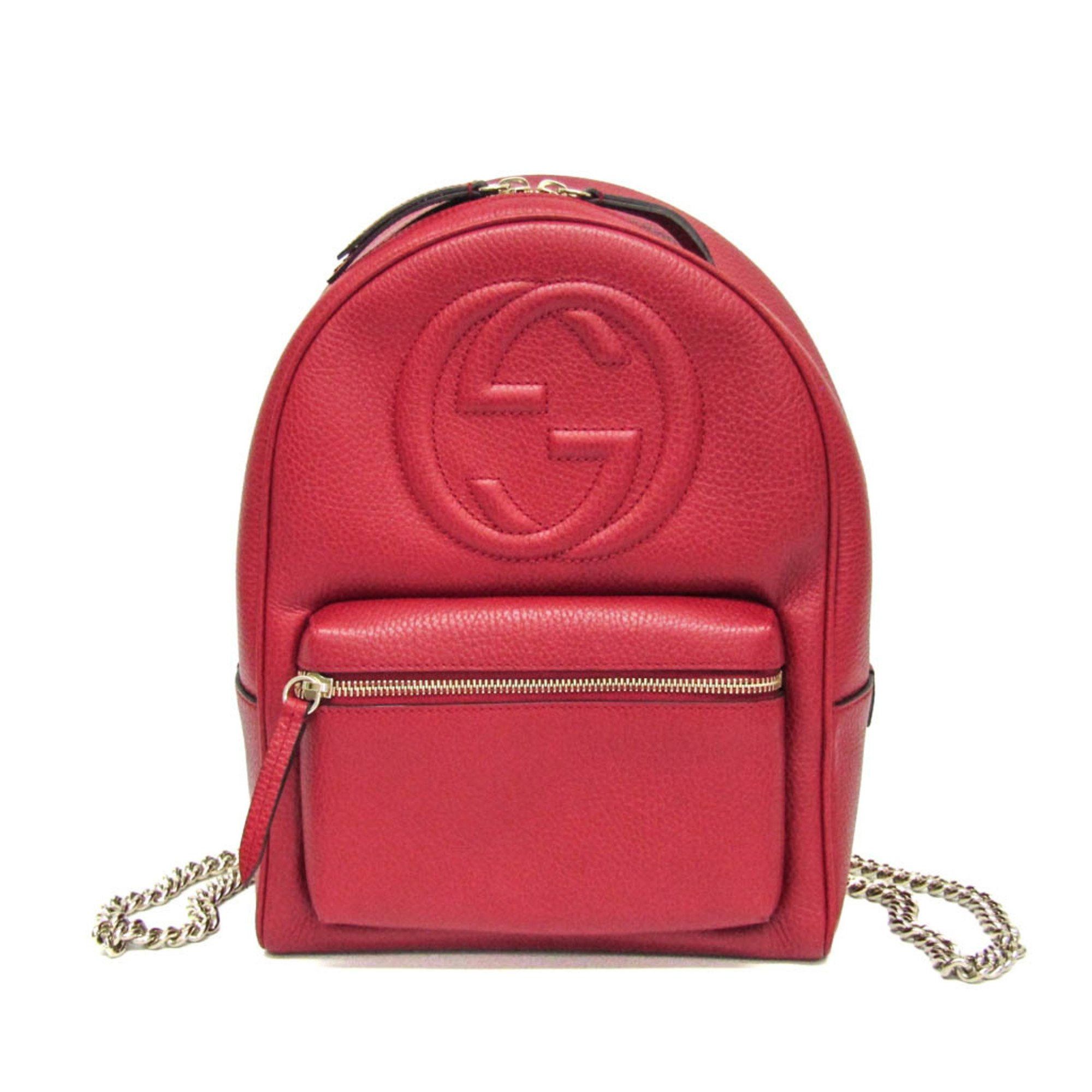 Gucci Gucci Soho Interlocking G 536192 Women's Leather Backpack Red Color Size ONE SIZE - 1 Thumbnail