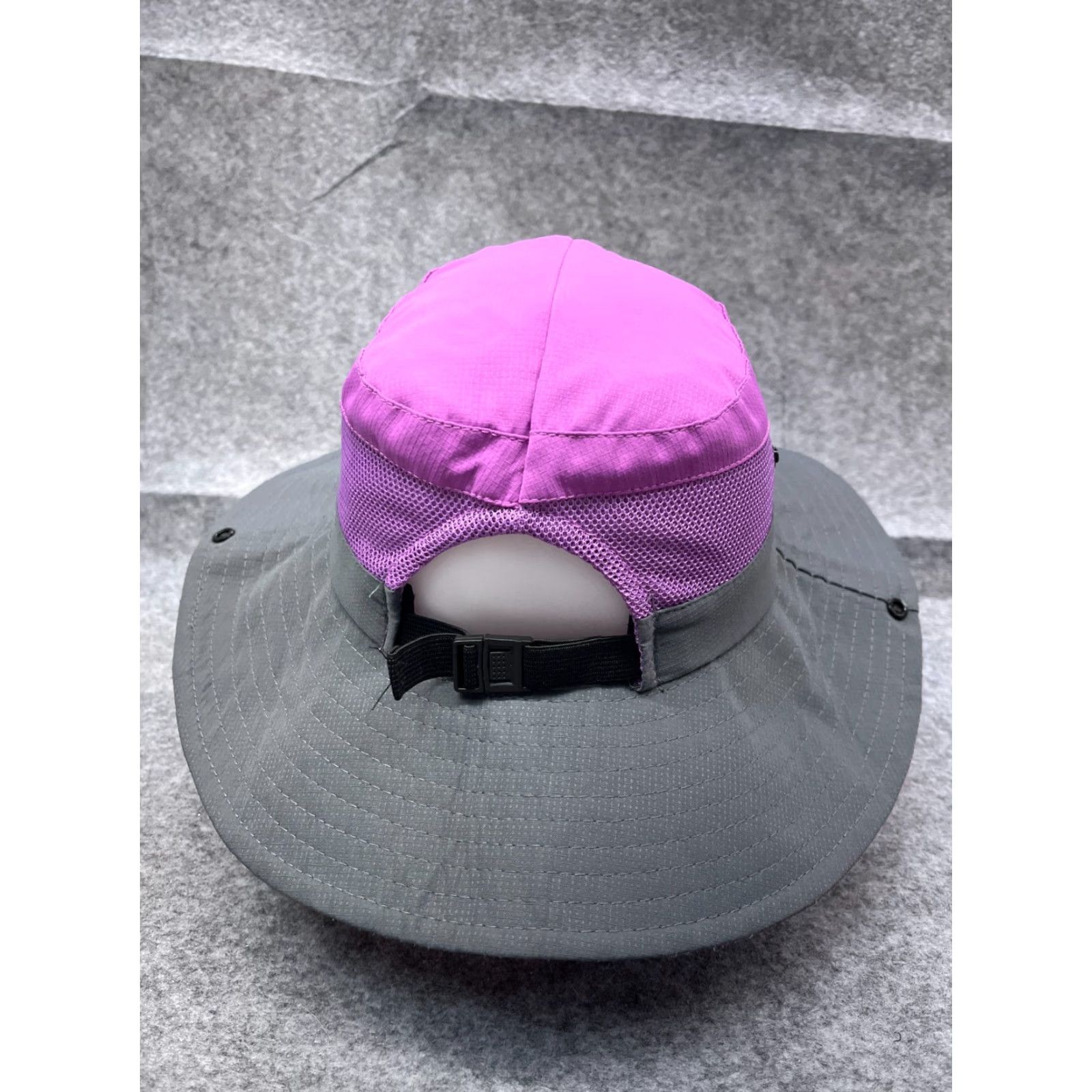Vintage Sun Shade Sun Bucket Hat Adult One Size Purple Gray Poly Beach Boonie Hat Womens Summer Sun Shade Hat Size ONE SIZE - 6 Thumbnail