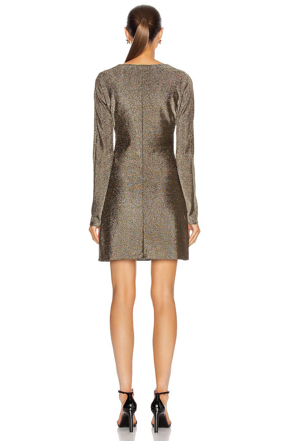Saint Laurent Paris o1y0126 Mini Dress in Silver Size S / US 4 / IT 40 - 3 Thumbnail