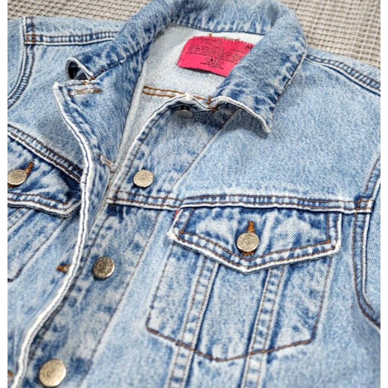 Denime VINTAGE carol's denim's Denim Jacket Womens M Blue 90s Biker Coat Jacket Casual Bohemian Motorcycle Pocket Embroidered Logo Collared Lightweight Size M / US 6-8 / IT 42-44 - 3 Thumbnail