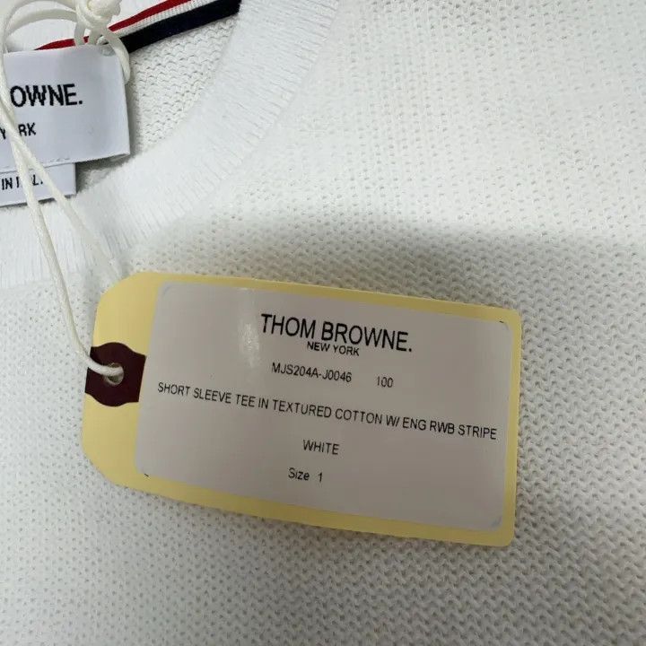 Thom Browne Thom Browne White Striped Short Sleeve T-Shirt -2507 Size US S / EU 44-46 / 1 - 2 Thumbnail