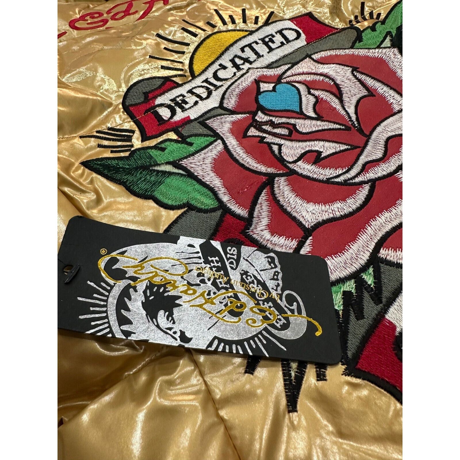 Ed Hardy Ed Hardy by Christian Audigier Women's Gold Puffer Jacket Size M / US 6-8 / IT 42-44 - 12 Thumbnail