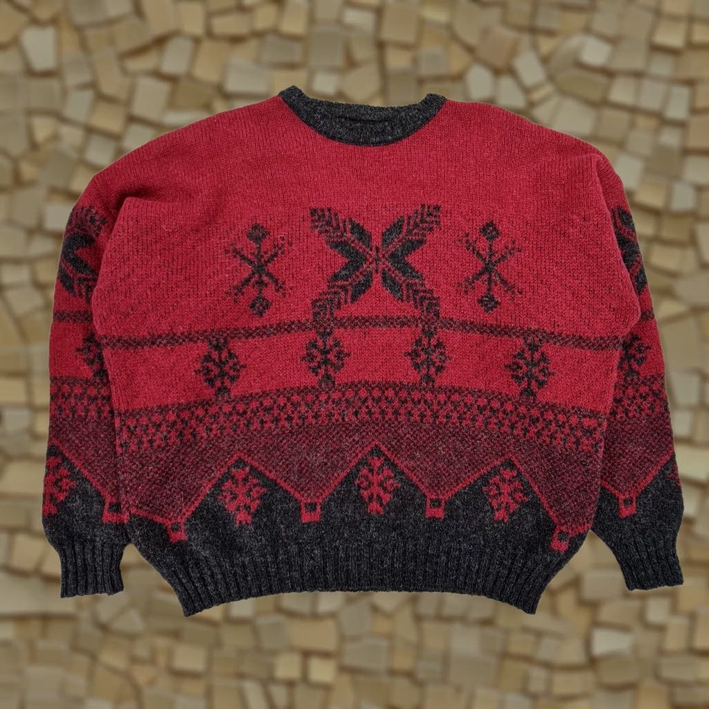 Vintage Woolrich Jumper Red XXL Wool Pullover Crew Neck Long Sleeve Fair Isle Vintage Mens Size US XXL / EU 58 / 5 - 1 Thumbnail