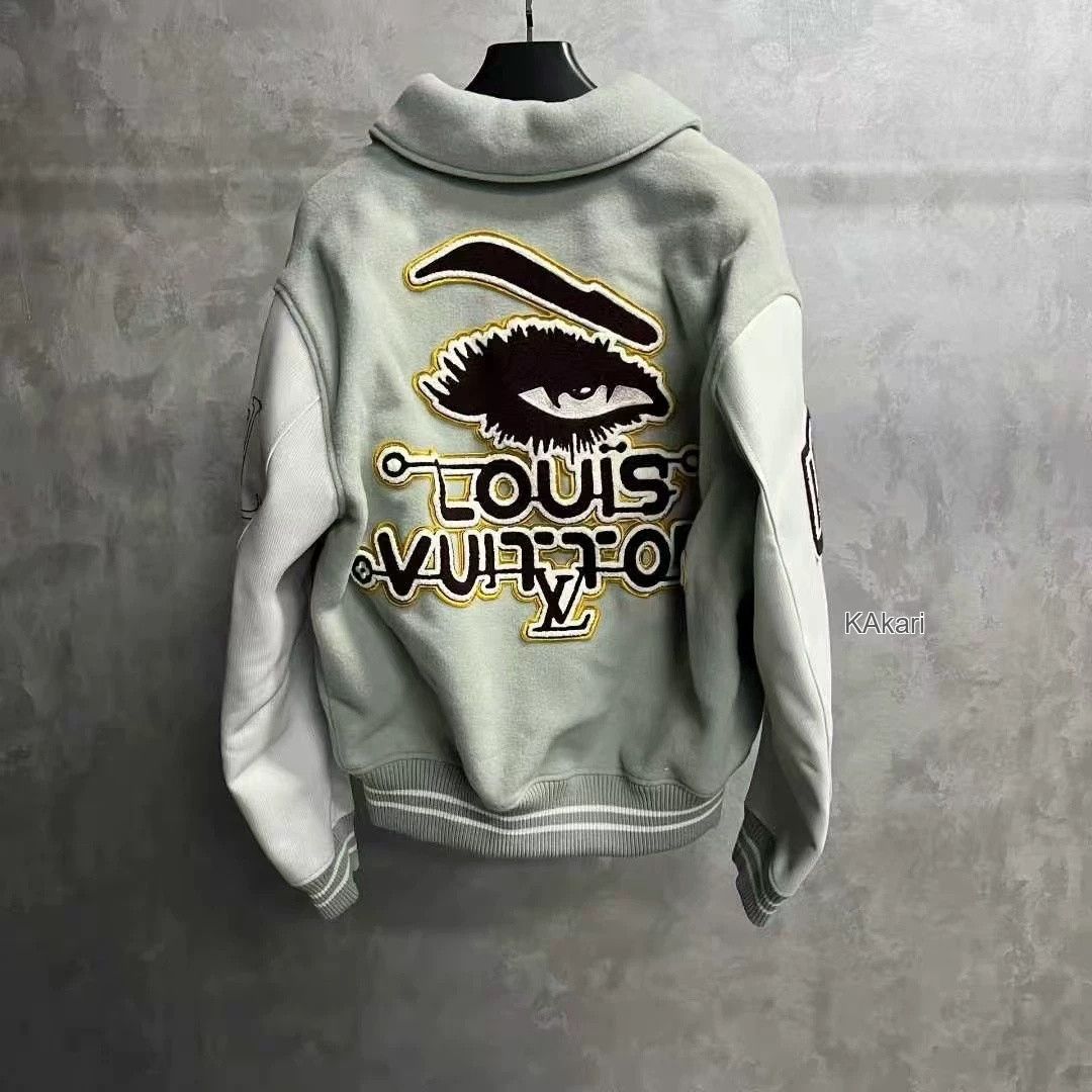 Louis Vuitton Louis Vuitton Green Evil Eye Baseball Jacket Size US XXS / EU 40 - 5 Thumbnail