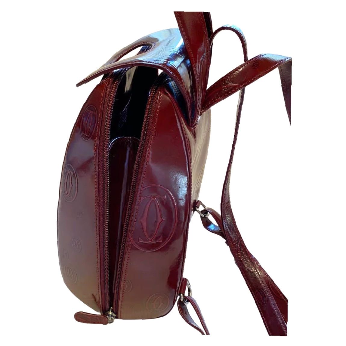 Cartier Cartier Happy Birthday Backpack Women Medium Bordeaux Logo Leather Oval Bag Size ONE SIZE - 6 Thumbnail