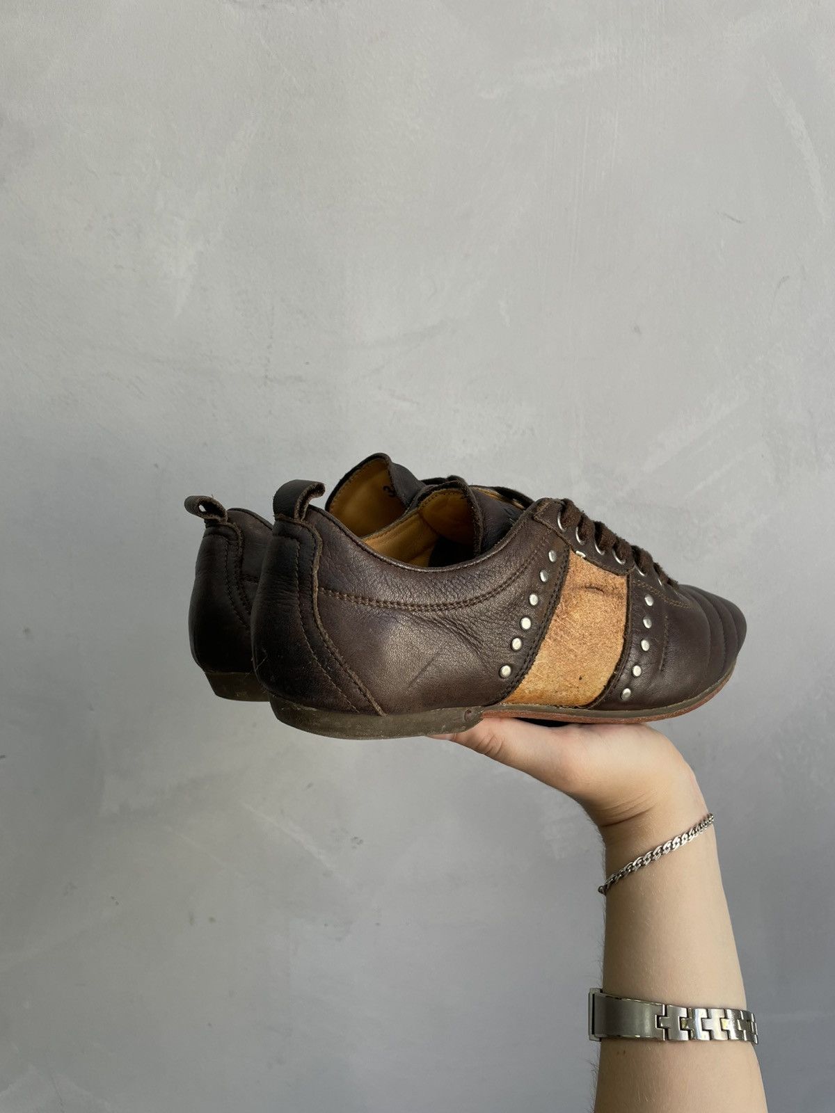 Blackstone Rare avant garde studded A.S.98 style leather low boots Size US 6.5 / EU 39-40 - 3 Thumbnail