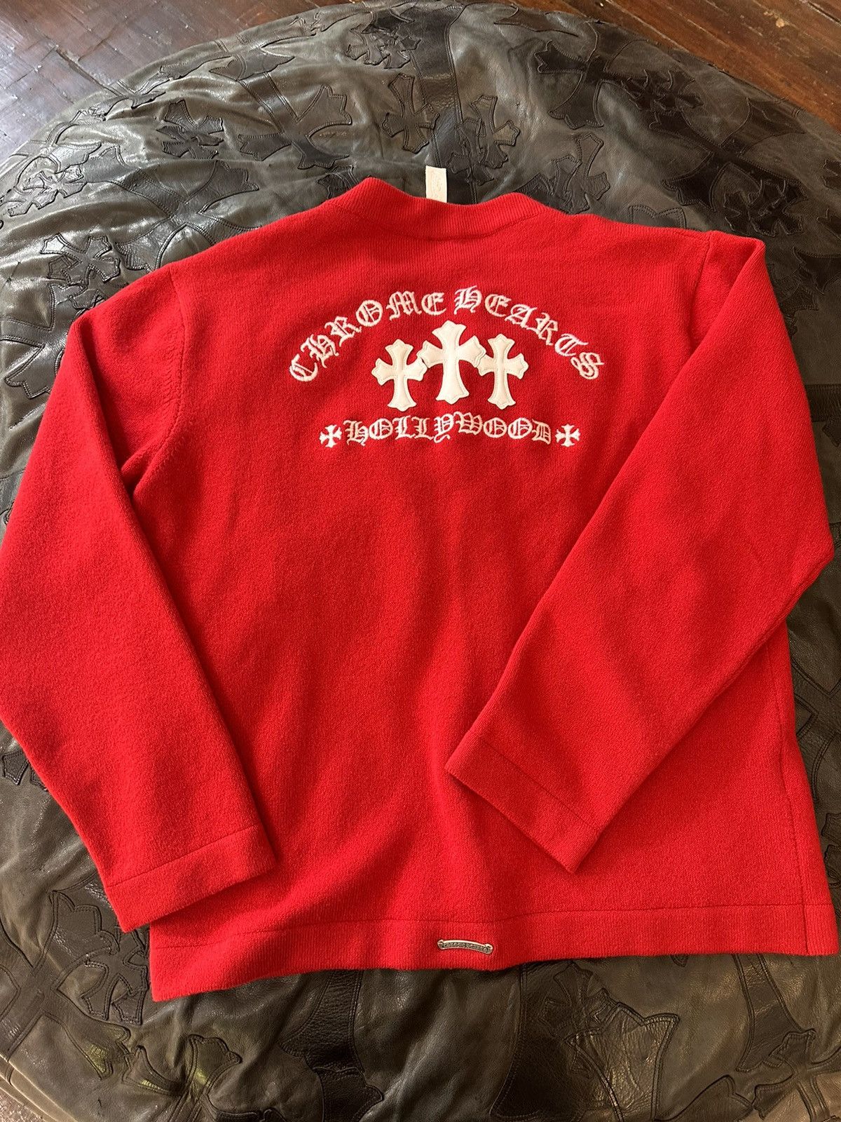 Chrome Hearts CHROME HEARTS CASHMERE & LEATHER CROSS JACKET SWEATER XL XXL Size US XL / EU 56 / 4 - 6 Thumbnail