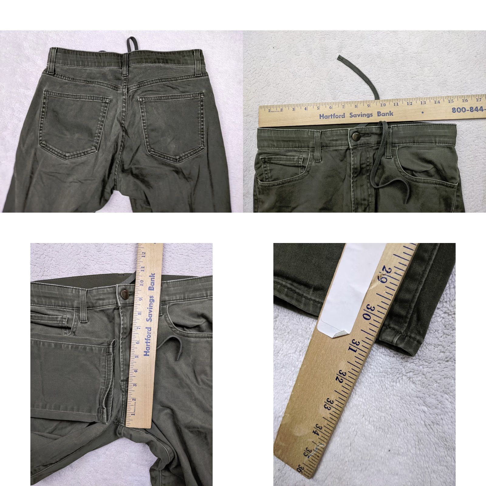 Uniqlo Uniqlo Womens S 27 4 Green Jean Jegging Skinny Drawstring Elastic Waistband Dark Jeans Womens Slim Bi-Stretch 30 in Inseam 30.5 in Regular Size Size 30" / US 8 / IT 44 - 8 Thumbnail