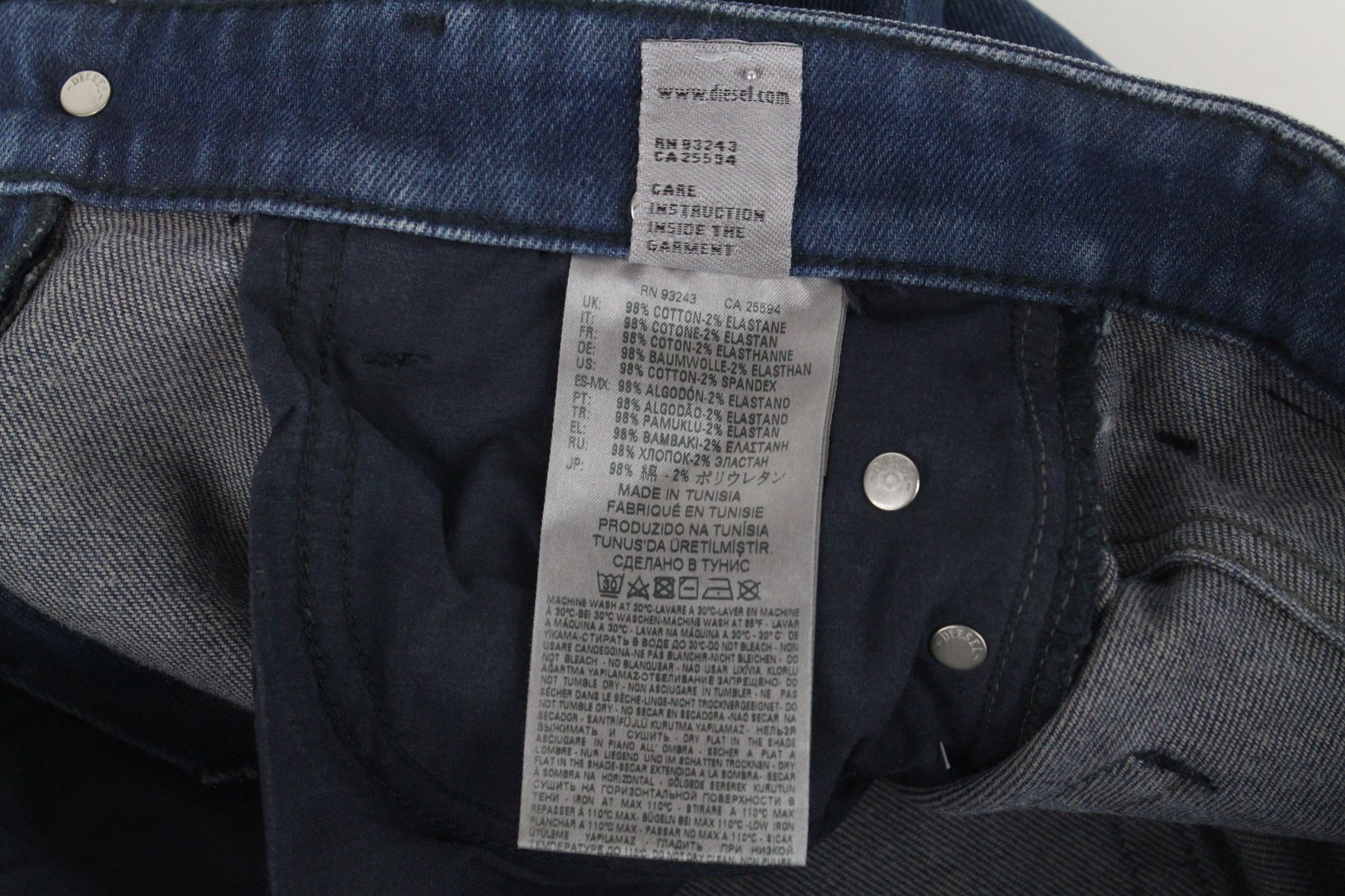Diesel D-RIFTY 0870I W26/L32 Blue Zip-Fly Jeans 70146 Size 26" / US 2 / IT 38 - 7 Thumbnail