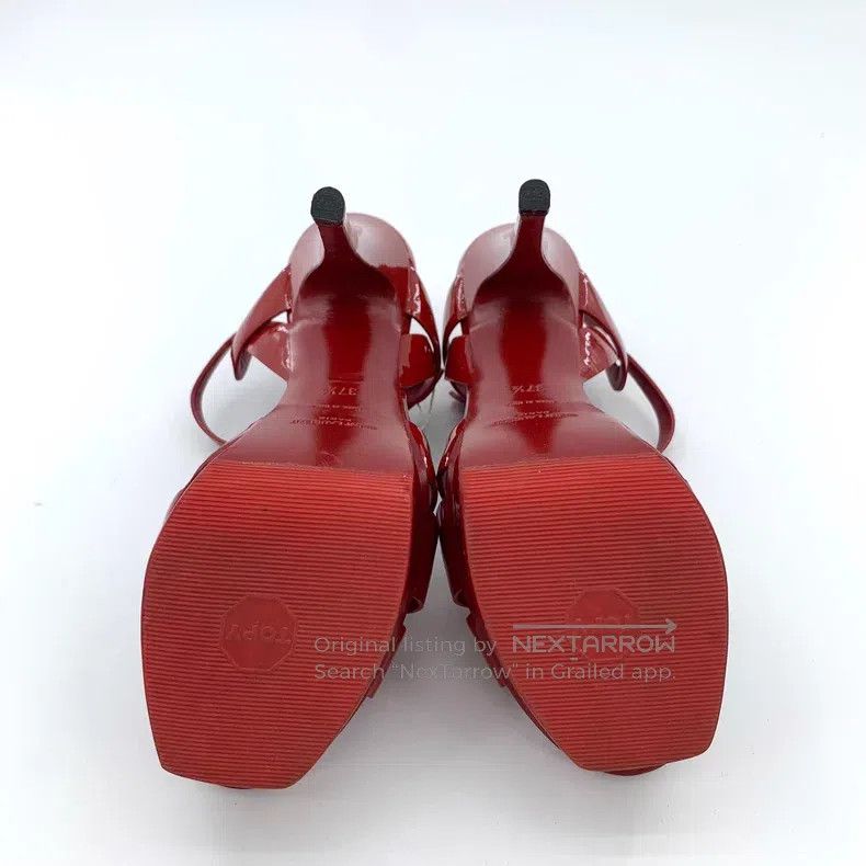 Saint Laurent Paris Saint Laurent Paris Red Patent Leather One-Strap Buckle Hi Size US 7 / IT 37 - 5 Thumbnail