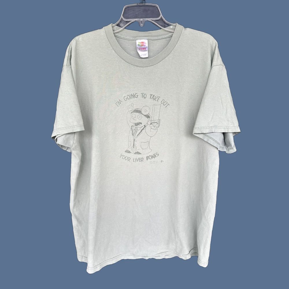 Fruit Of The Loom Vtg Simpsons Ralph Wiggum XL Shirt I’m Going To Take Out Your Liver Bones Y2K Green Cotton Unisex XL T-Shirt Size US XL / EU 56 / 4 - 1 Thumbnail