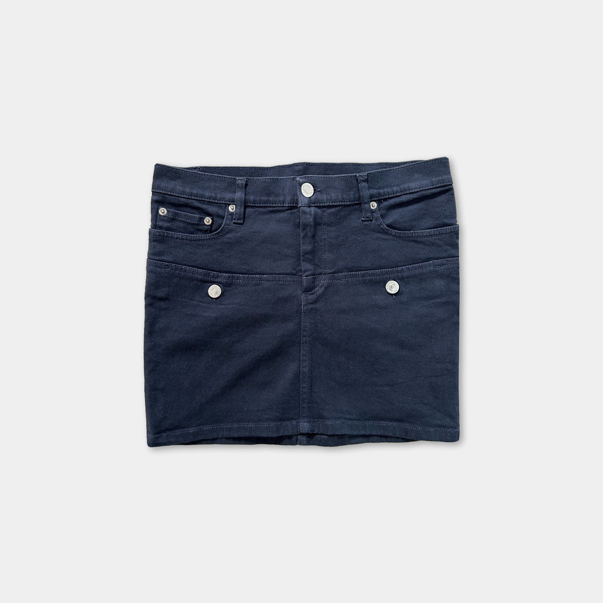 Helmut Lang Helmut Lang Navy Double Waist Denim Skirt Size 28" / US 6 / IT 42 - 1 Thumbnail