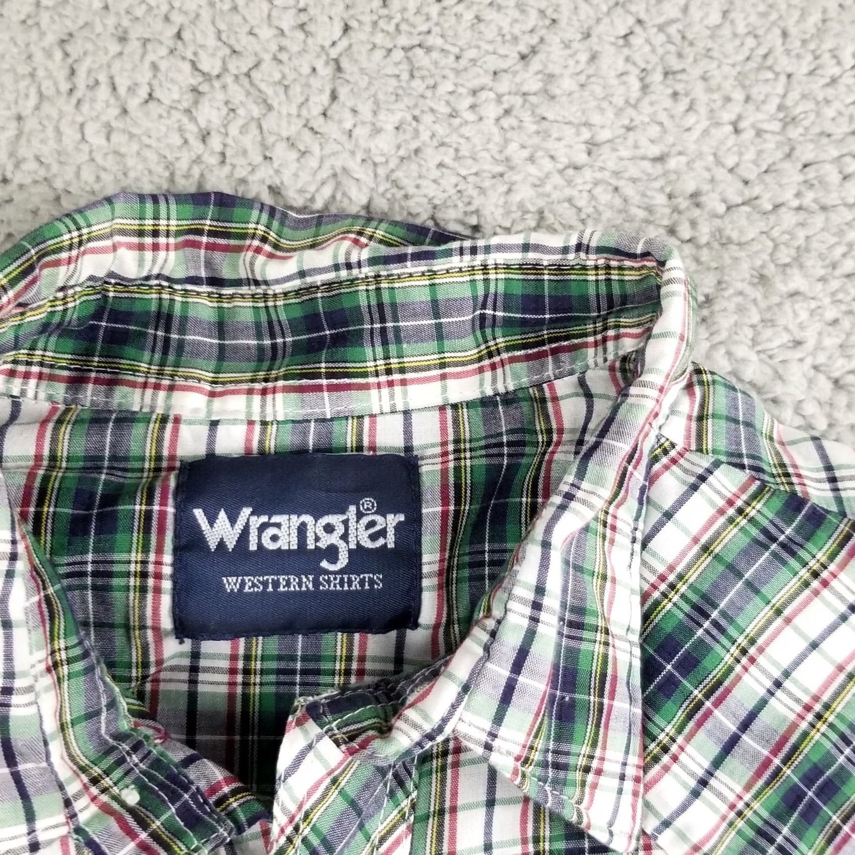 Wrangler VTG Wrangler Shirt Western Striped Button-Up Long Sleeve M L Green Red Cowboy Western Mens Wrangler Shirt Size US L / EU 52-54 / 3 - 2 Thumbnail