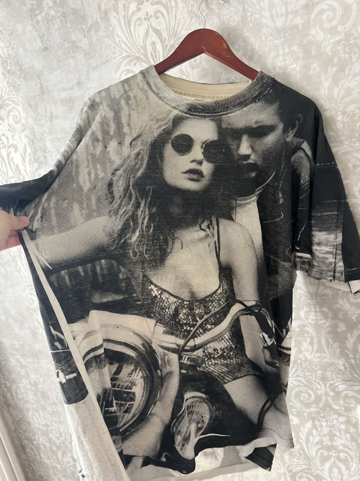 Vintage Vintage 90s All Over Print Biker Tee Graphic Harley Style Size US XL / EU 56 / 4 - 15 Thumbnail
