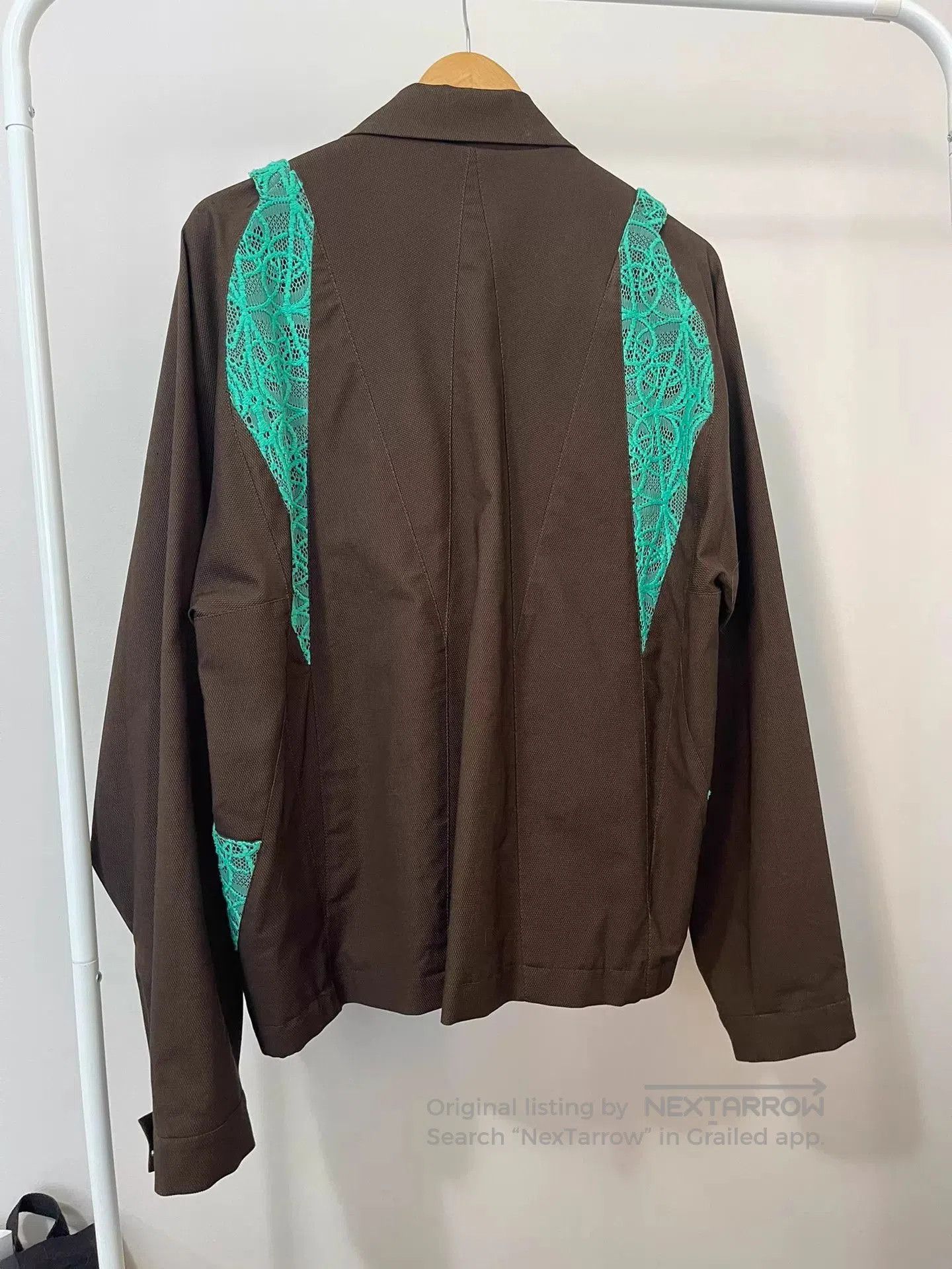Kiko Kostadinov Long Sleeve Shirt with Green Lace Overlay. Size US M / EU 48-50 / 2 - 2 Thumbnail