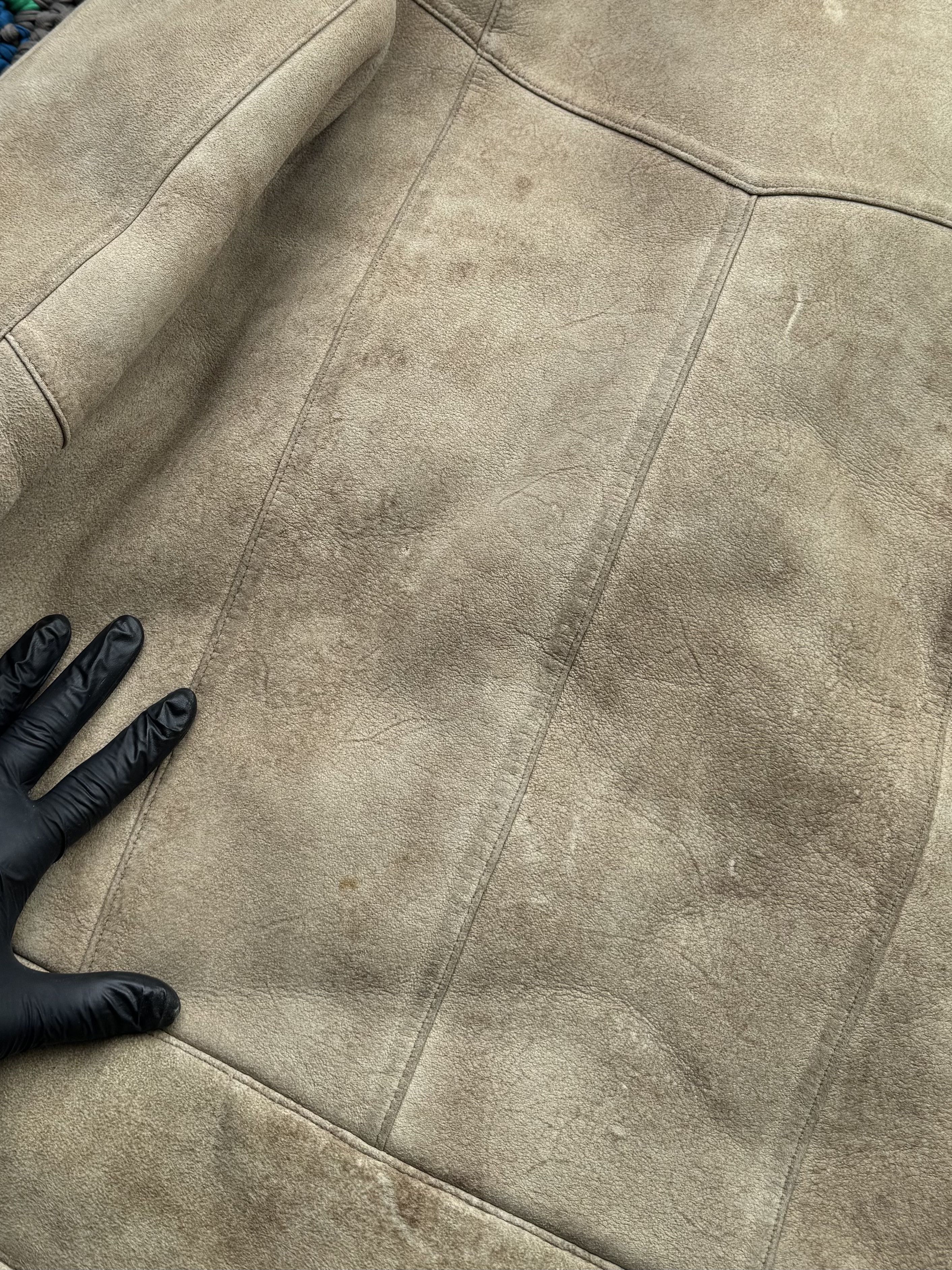 Japanese Brand Vintage Real Sheepskin Coat With Asymmetry Zip (ET1)(D15) Size US L / EU 52-54 / 3 - 16 Thumbnail
