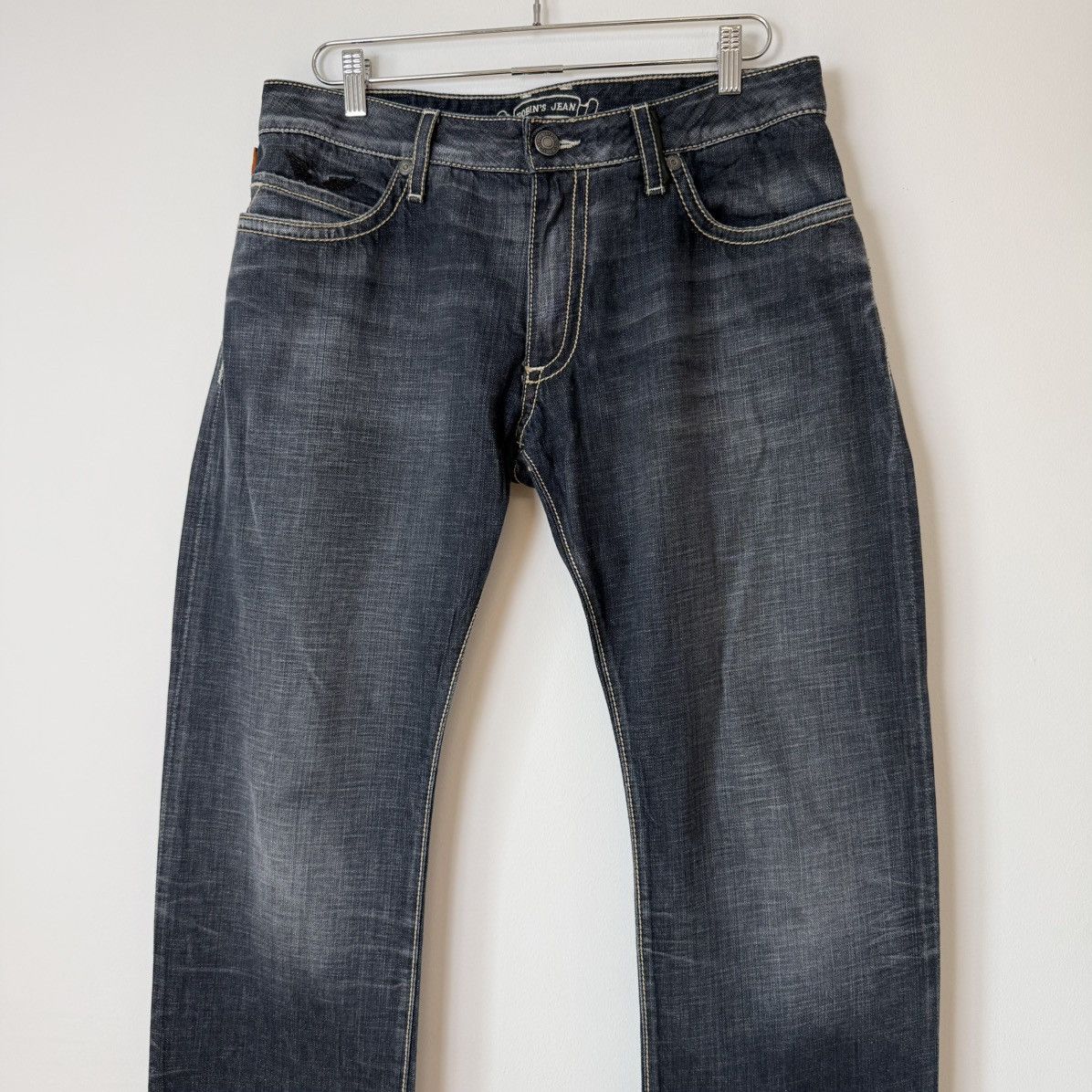 Robins Jeans Robin’s Jeans Racer Faded Leather Accent Bootcut Denim Y2K Size US 34 / EU 50 - 12 Thumbnail