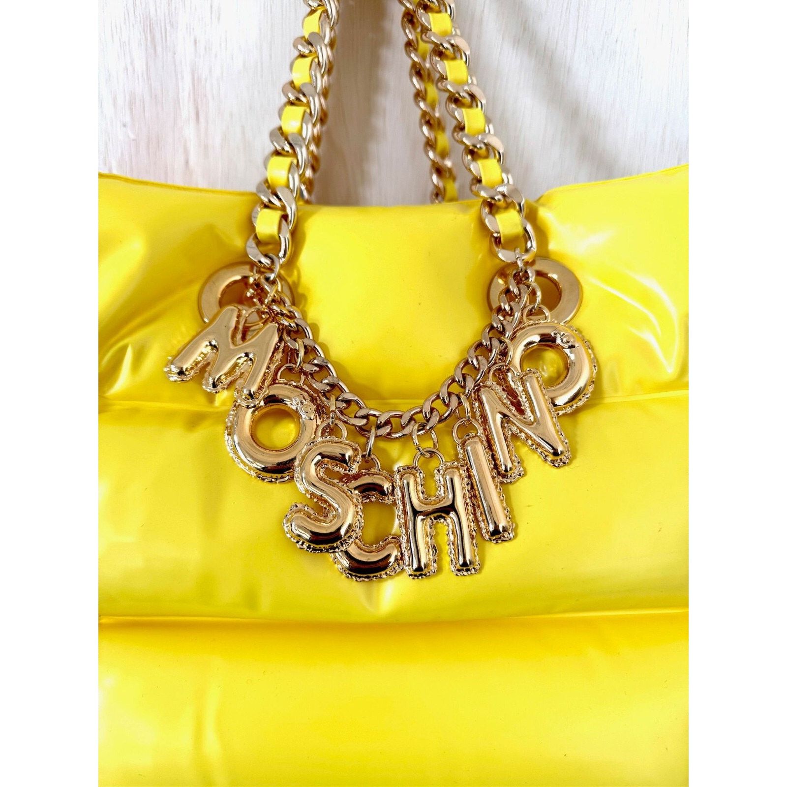 Moschino SS23 Moschino Yellow Inflatable Pool Float PVC Tote Bag Size ONE SIZE - 7 Thumbnail