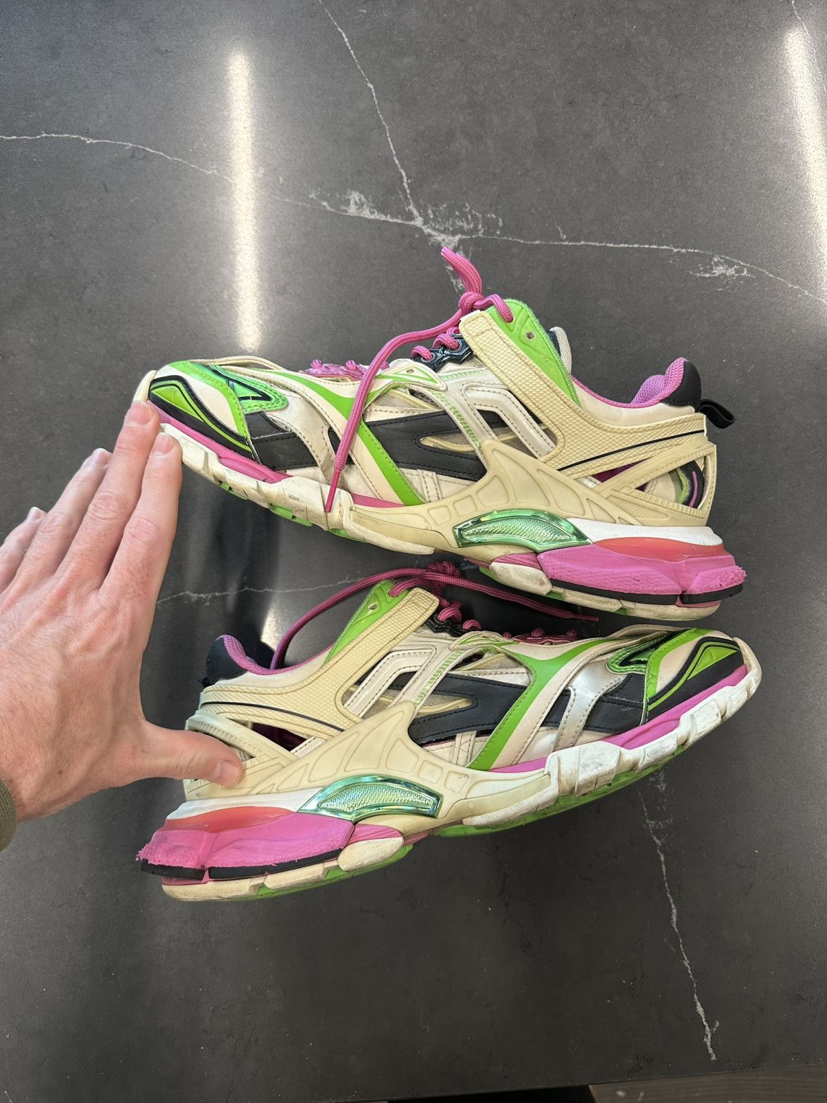 Balenciaga Balenciaga track 2.0 pink green Size US 10 / EU 43 - 4 Thumbnail
