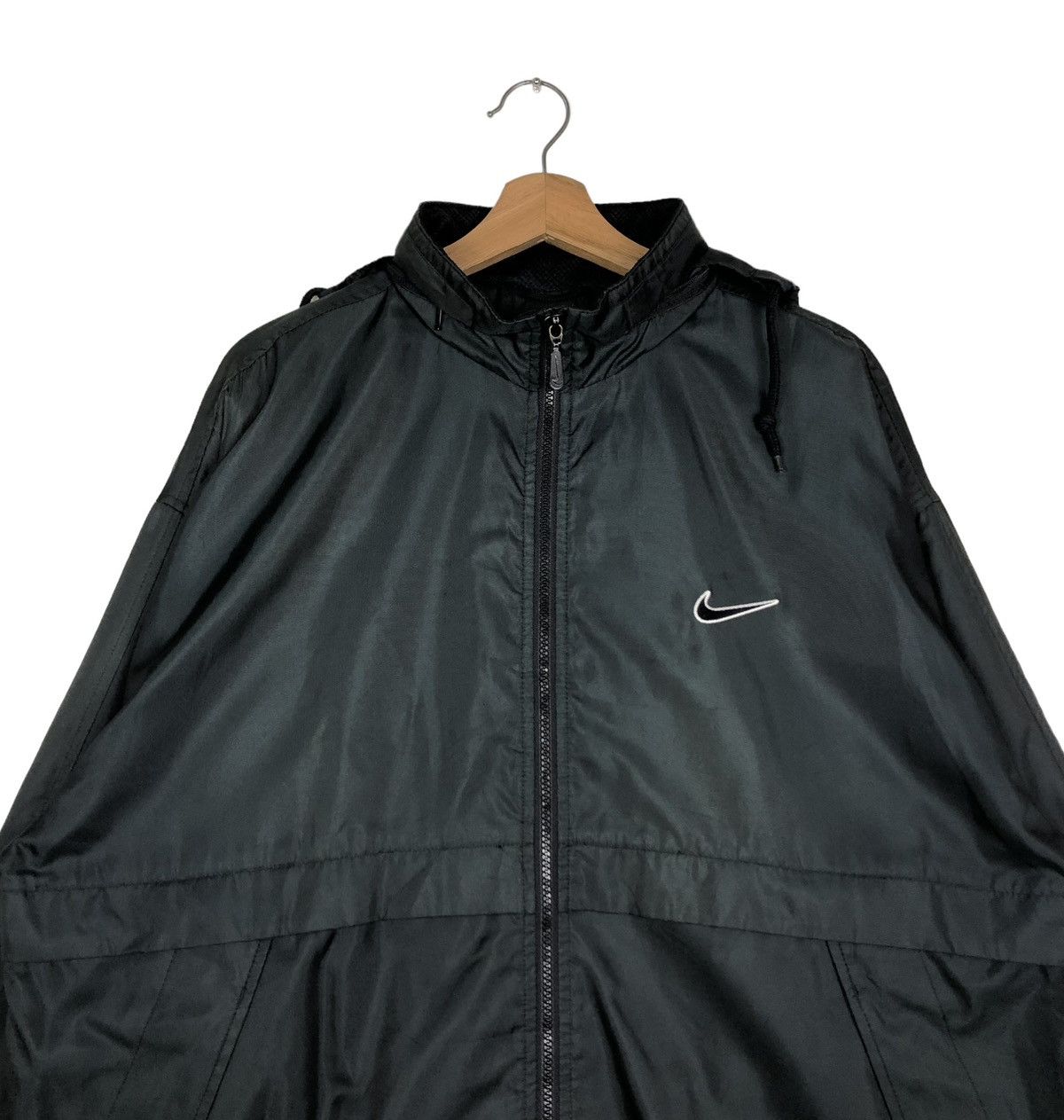 Nike 🔥VINTAGE ANORAK JACKET PULL OVER NIKE BIG SWOOSH Size US XL / EU 56 / 4 - 3 Thumbnail
