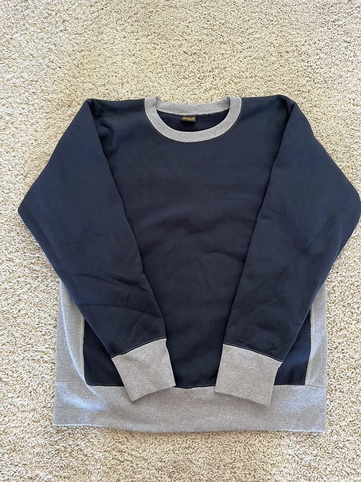 *A VONTADE A Vontade 2 Tone Crewnecn Sweatshirt Navy Grey Size US M / EU 48-50 / 2 - 2 Thumbnail