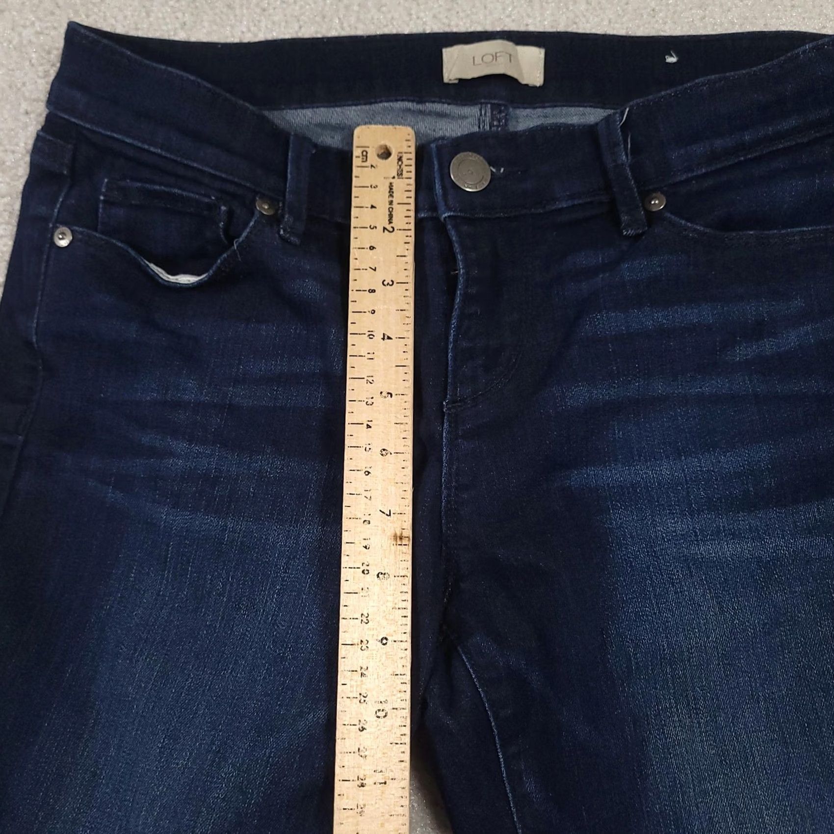 Loft LOFT Outlet Jeans Womens 4 Dark Wash Blue Modern Skinny Distressed Raw Hem Denim Jeans Womens 4 Dark Wash Blue Distressed Raw Hem Denim Size 27" / US 4 / IT 40 - 7 Thumbnail