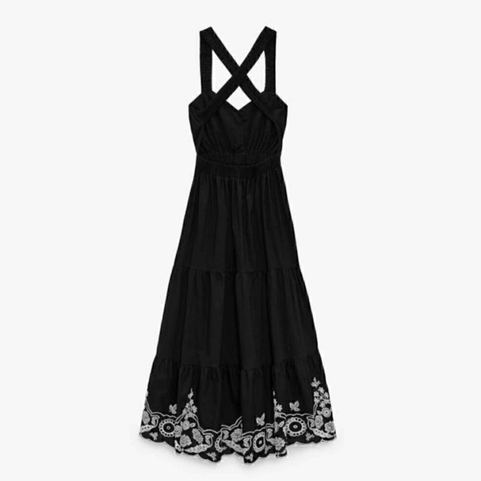 Zara ZARA Midi Dress with Cross Straps NWT Size M / US 6-8 / IT 42-44 - 15 Thumbnail