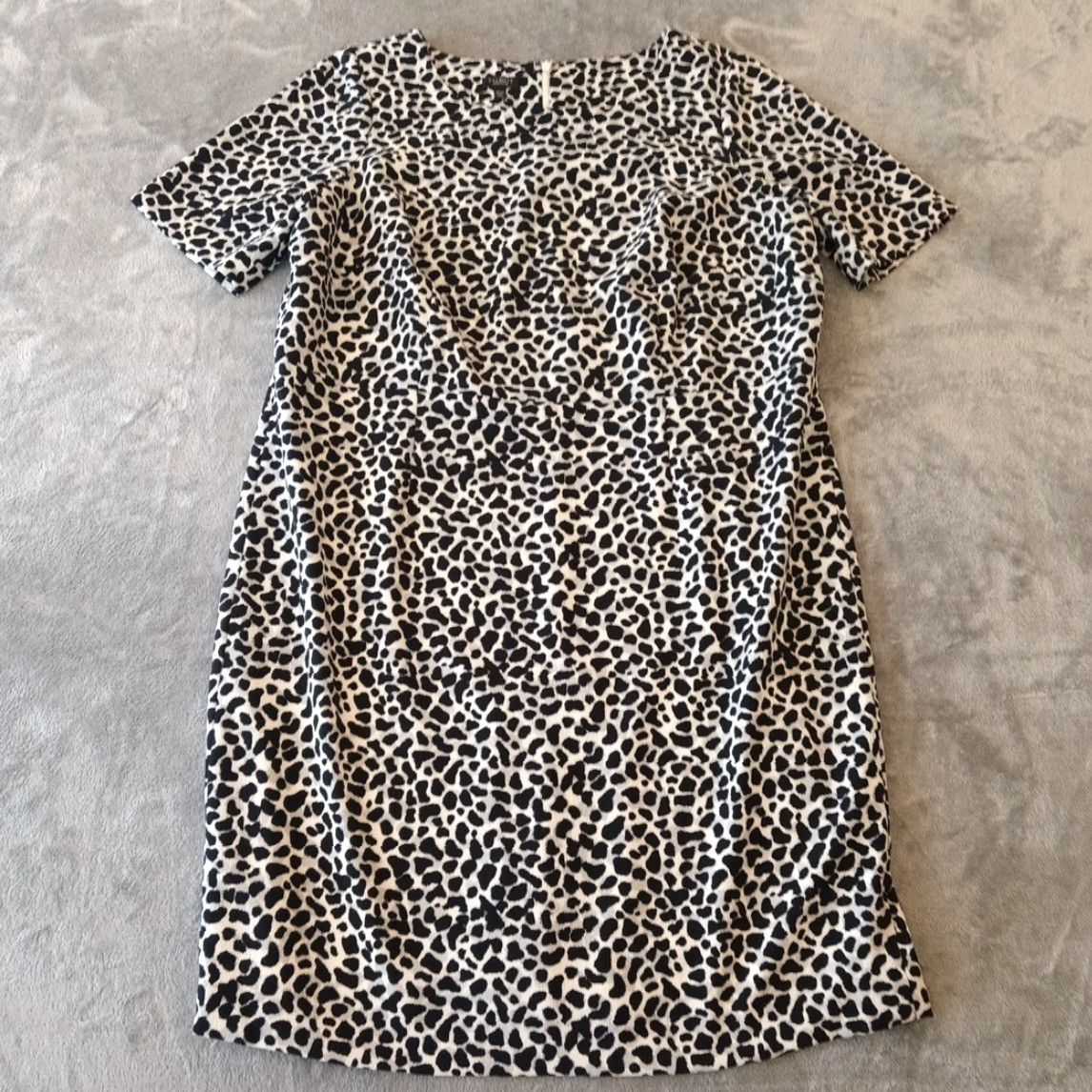 Talbots Talbots Sheath Dress Plus Size 16WP Black Gray Animal Print Short Sleeve Woman 16W Knee Length Vintage No Size 38" / US 16 / IT 52 - 2 Thumbnail