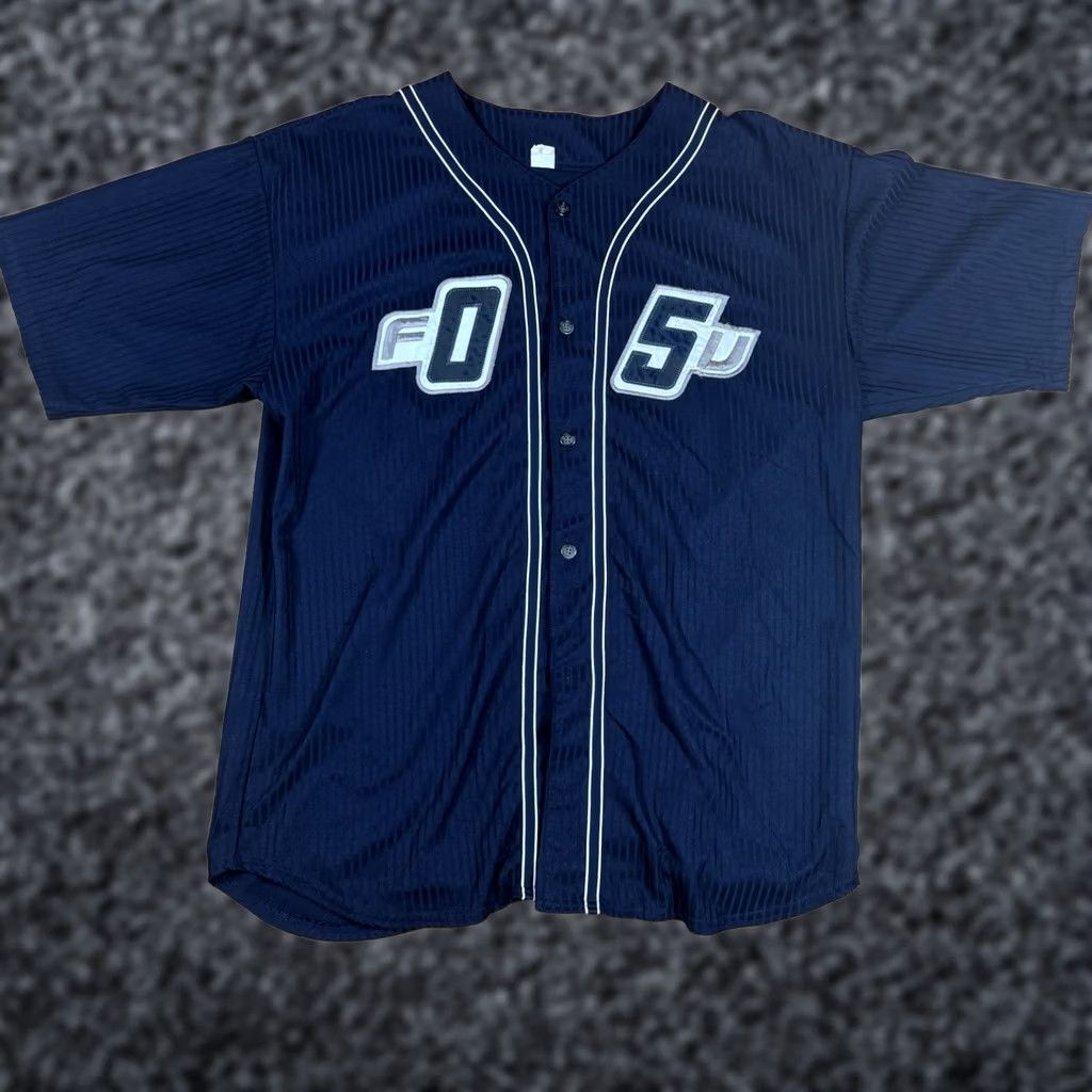 Fubu VINTAGE FUBU Baseball Jersey Blue XL Mens Button 05 Sports Series Hip Hop Size US XL / EU 56 / 4 - 1 Thumbnail